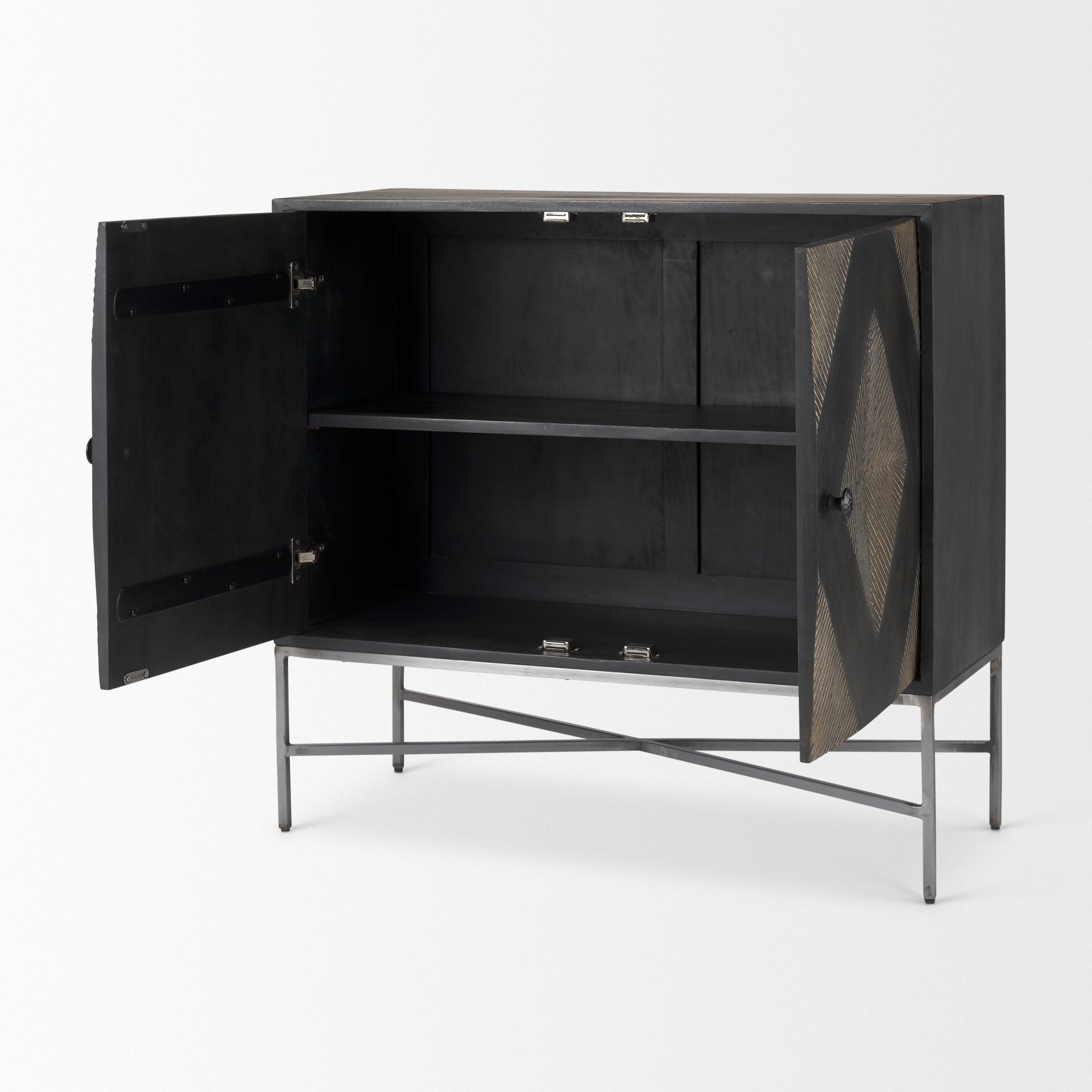 Hogarth 36.0L x 16.0W x 34.0H 2 Door Dark Accent Cabinet - Central Designs