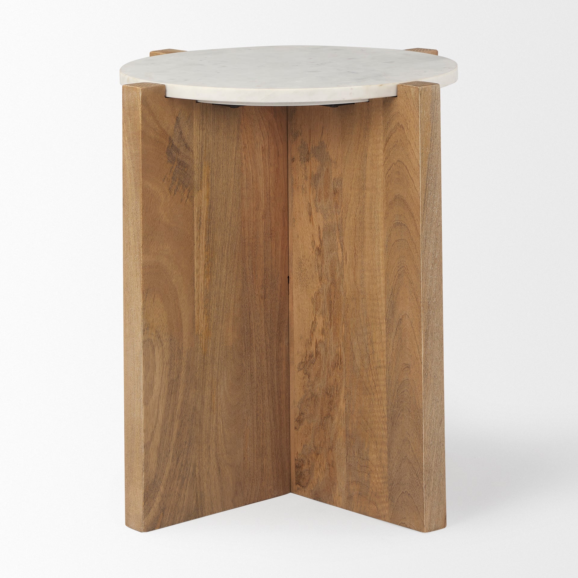 Bianca Wood and Marble Accent Table - Central Designs