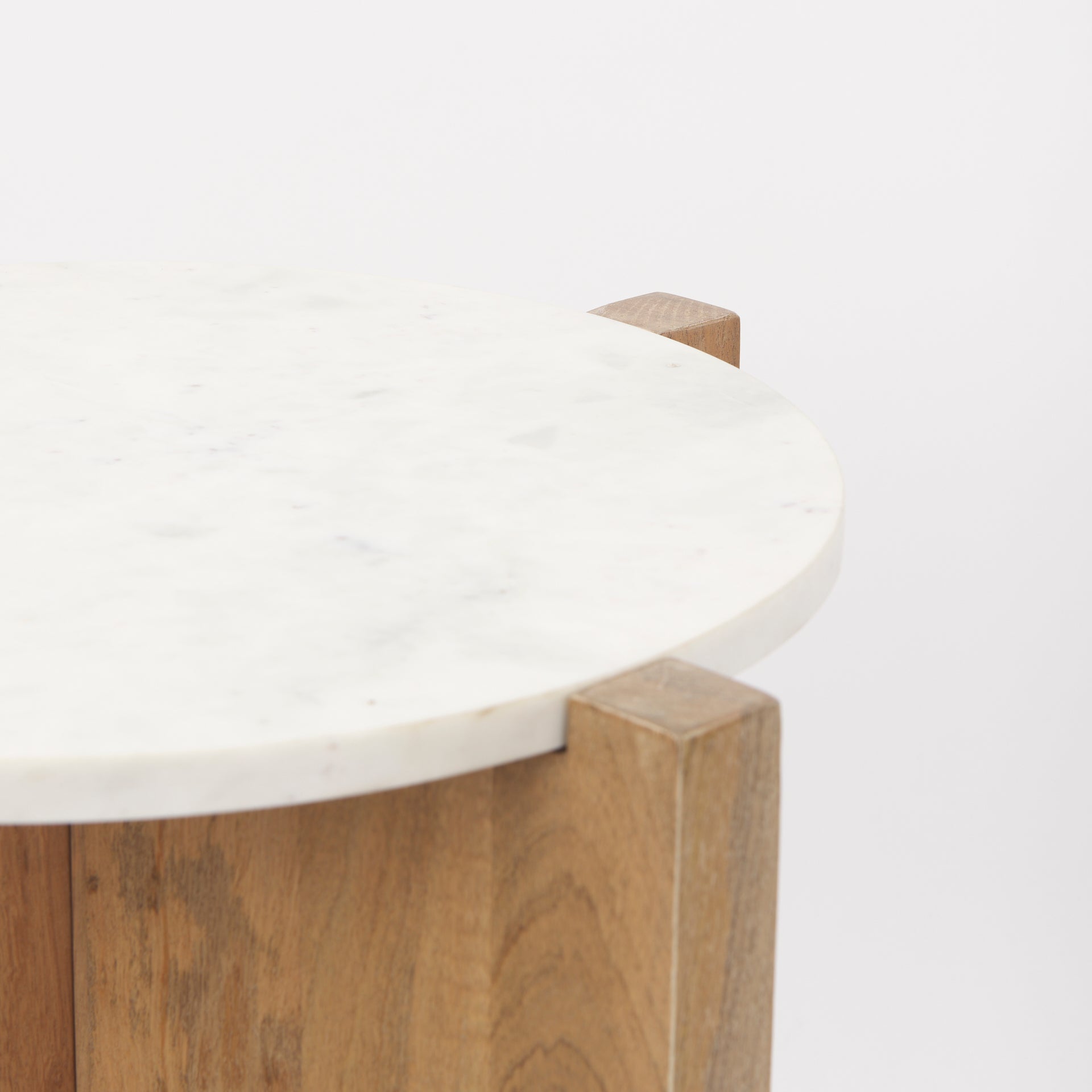 Bianca Wood and Marble Accent Table - Central Designs