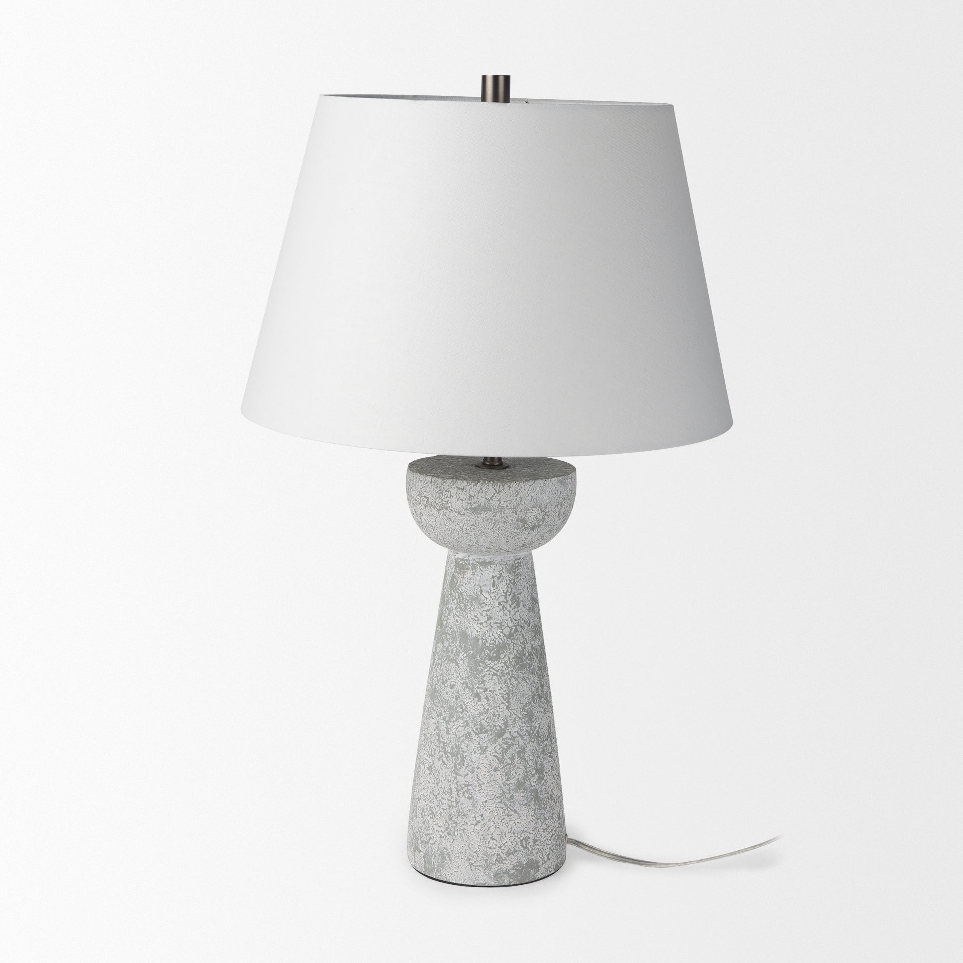 Julia 16.0L x 16.0W x 27.0H Gray Antique Painted Cement Table Lamp - Central Designs