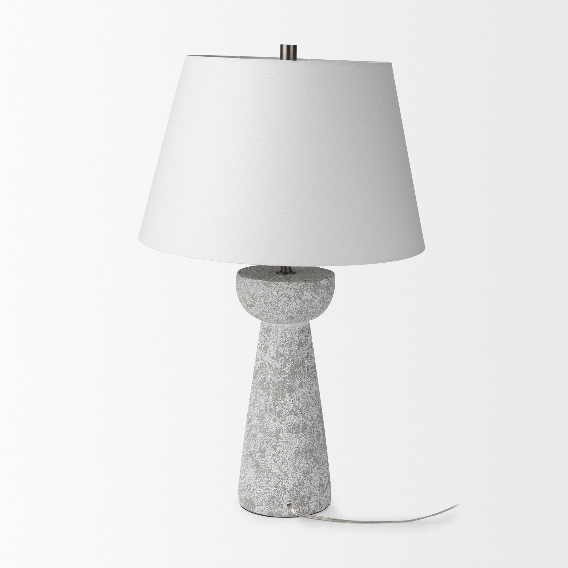 Julia 16.0L x 16.0W x 27.0H Gray Antique Painted Cement Table Lamp - Central Designs