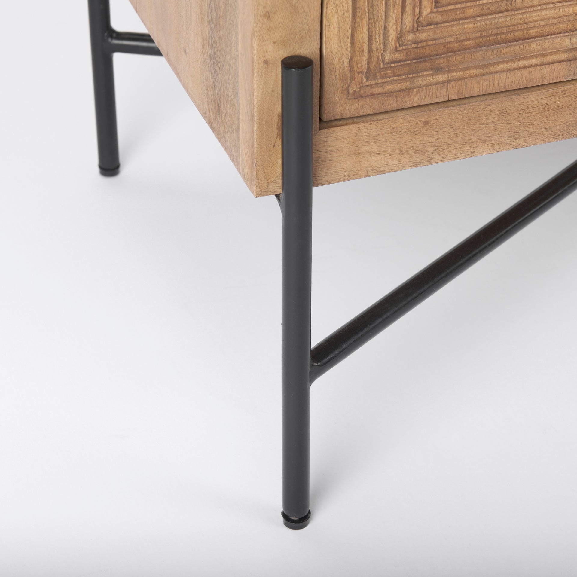 Cairo 36.0L x 19.5W x 36.0H 2 Door Wood and Metal Cabinet - Central Designs