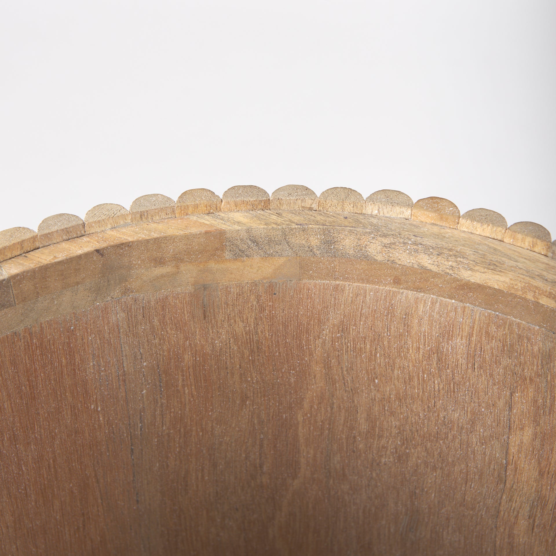 Terra 18L x 18W x 22H Light Brown Wood Fluted Round Side Table - Central Designs