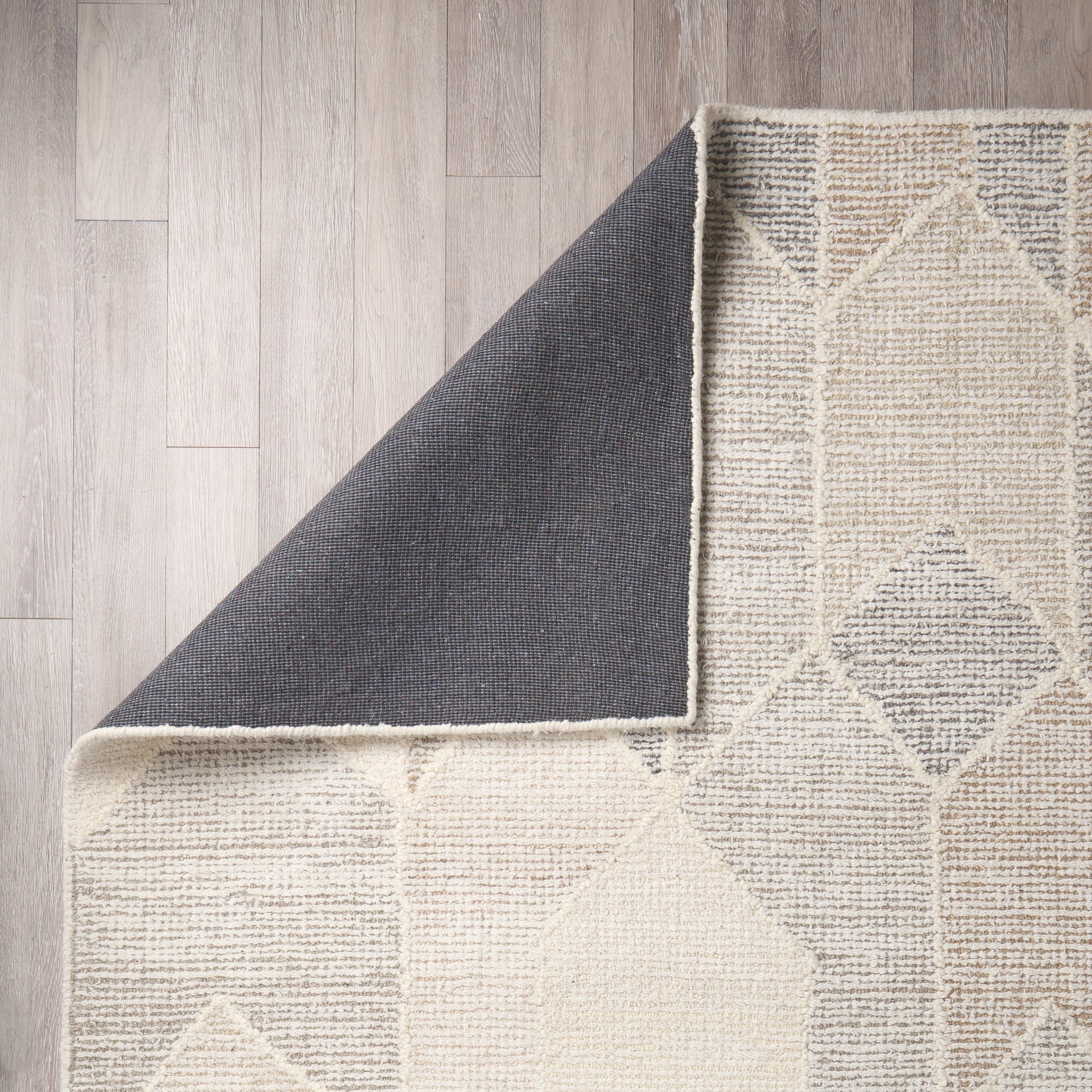 Kolt 9x12 Neutral Geometric Patterned Wool Area Rug - Central Designs