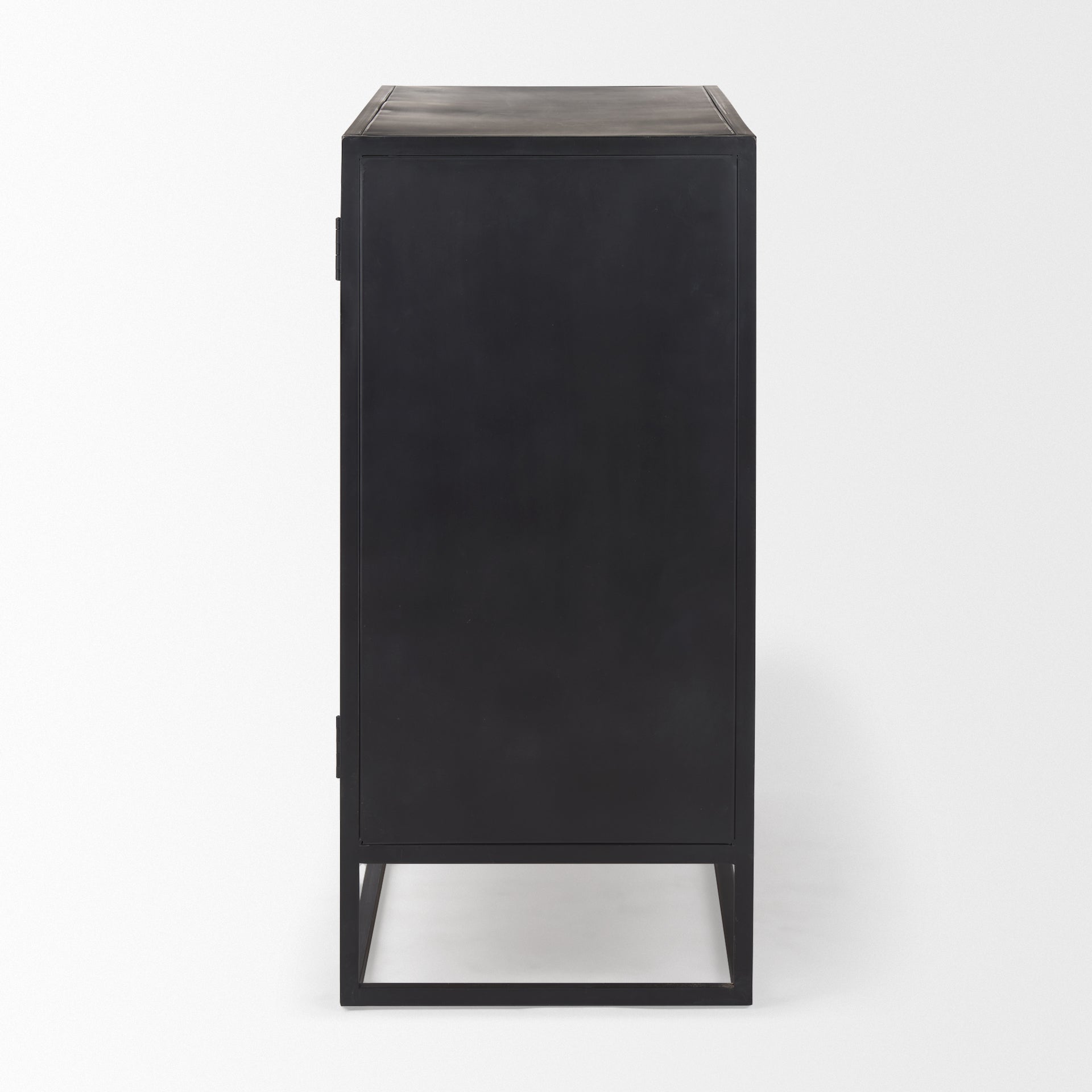 Sloan Black Wood W/Black Metal Frame Accent Cabinet - Central Designs