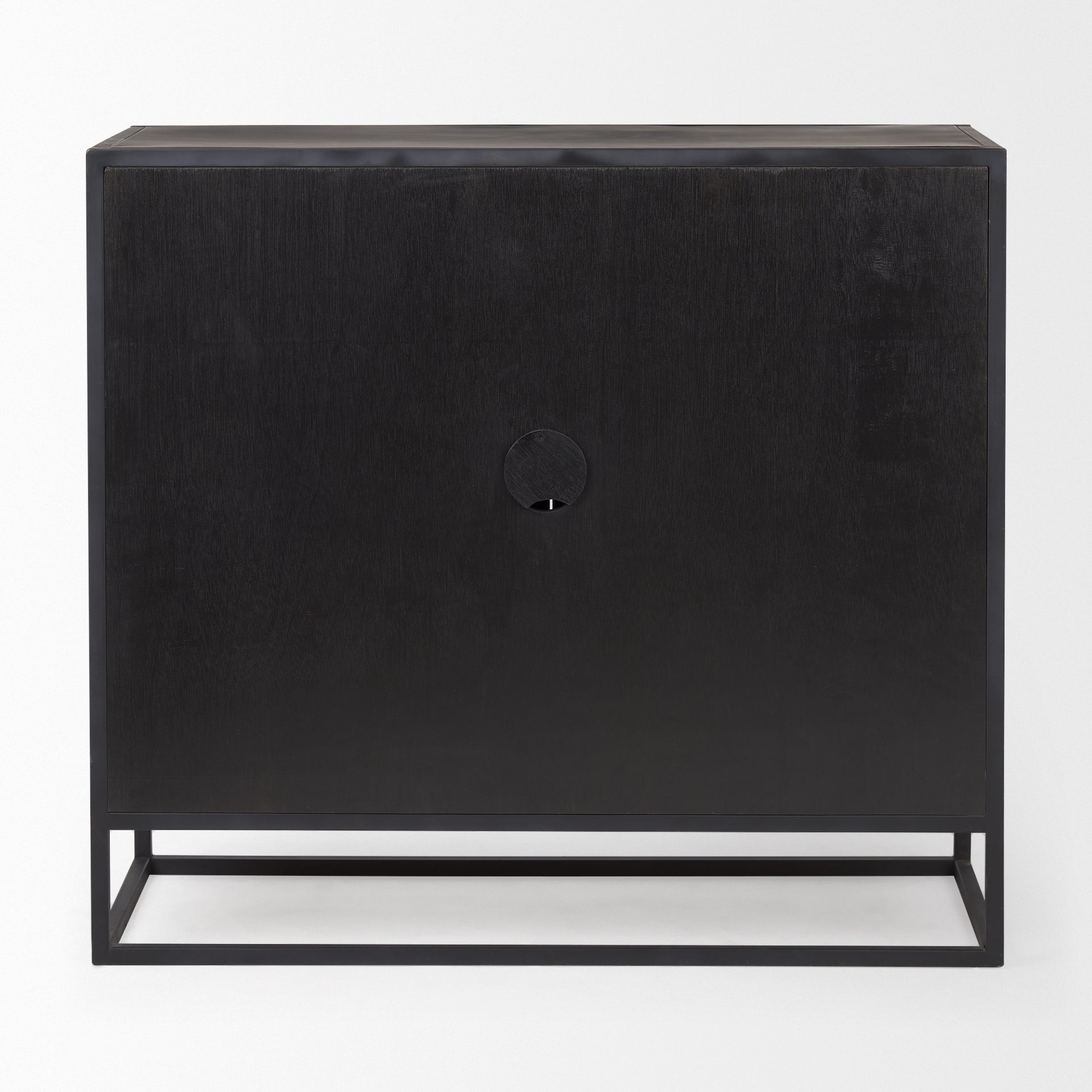 Sloan Black Wood W/Black Metal Frame Accent Cabinet - Central Designs