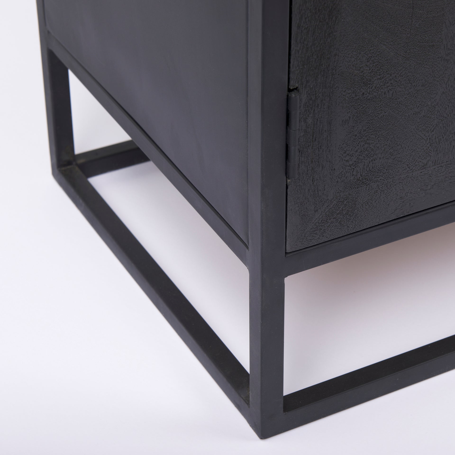 Sloan Black Wood W/Black Metal Frame Accent Cabinet - Central Designs