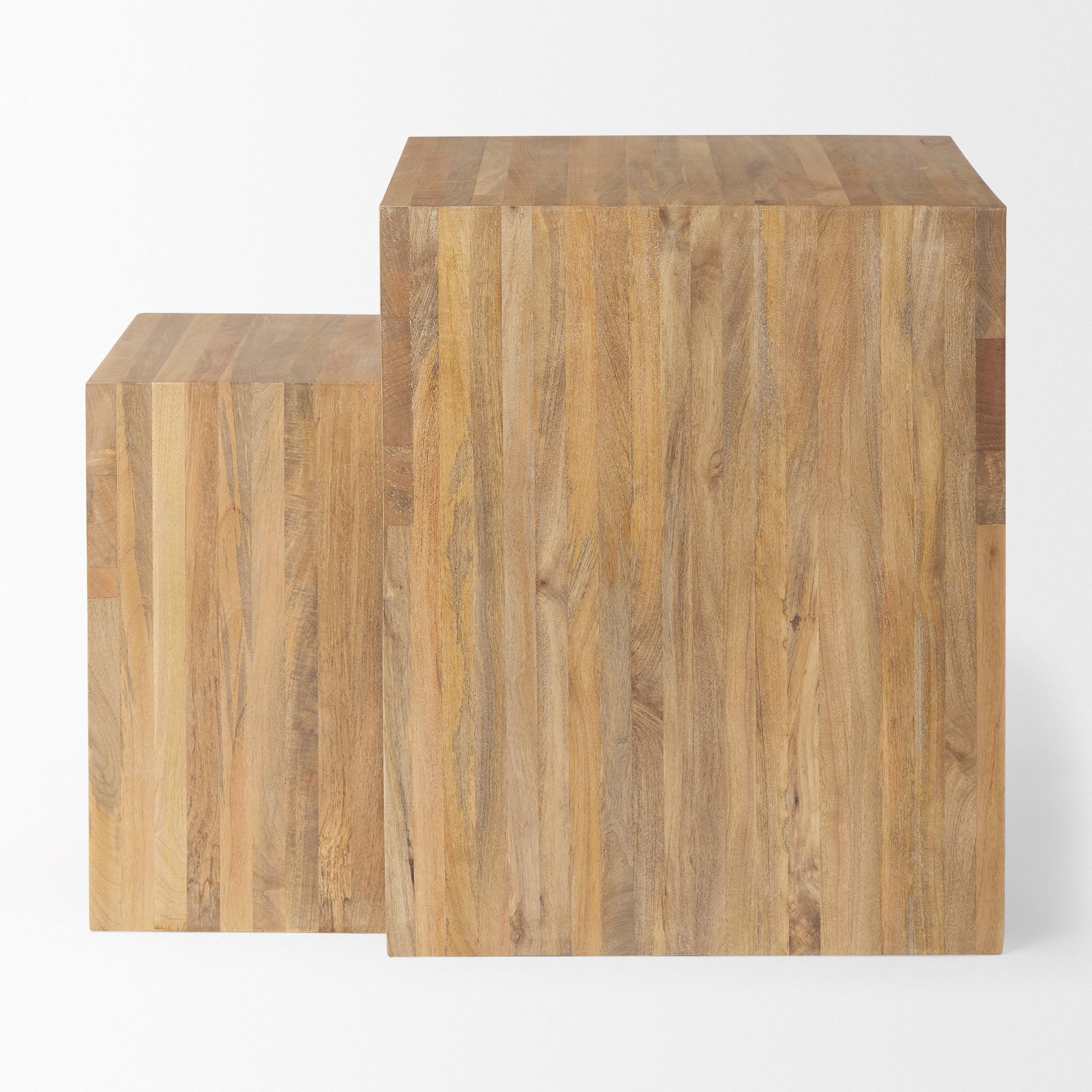 Chloe 20.0L x 20.0W x 24.0H Set of 2 Cottage Wood Nesting Accent Tables - Central Designs