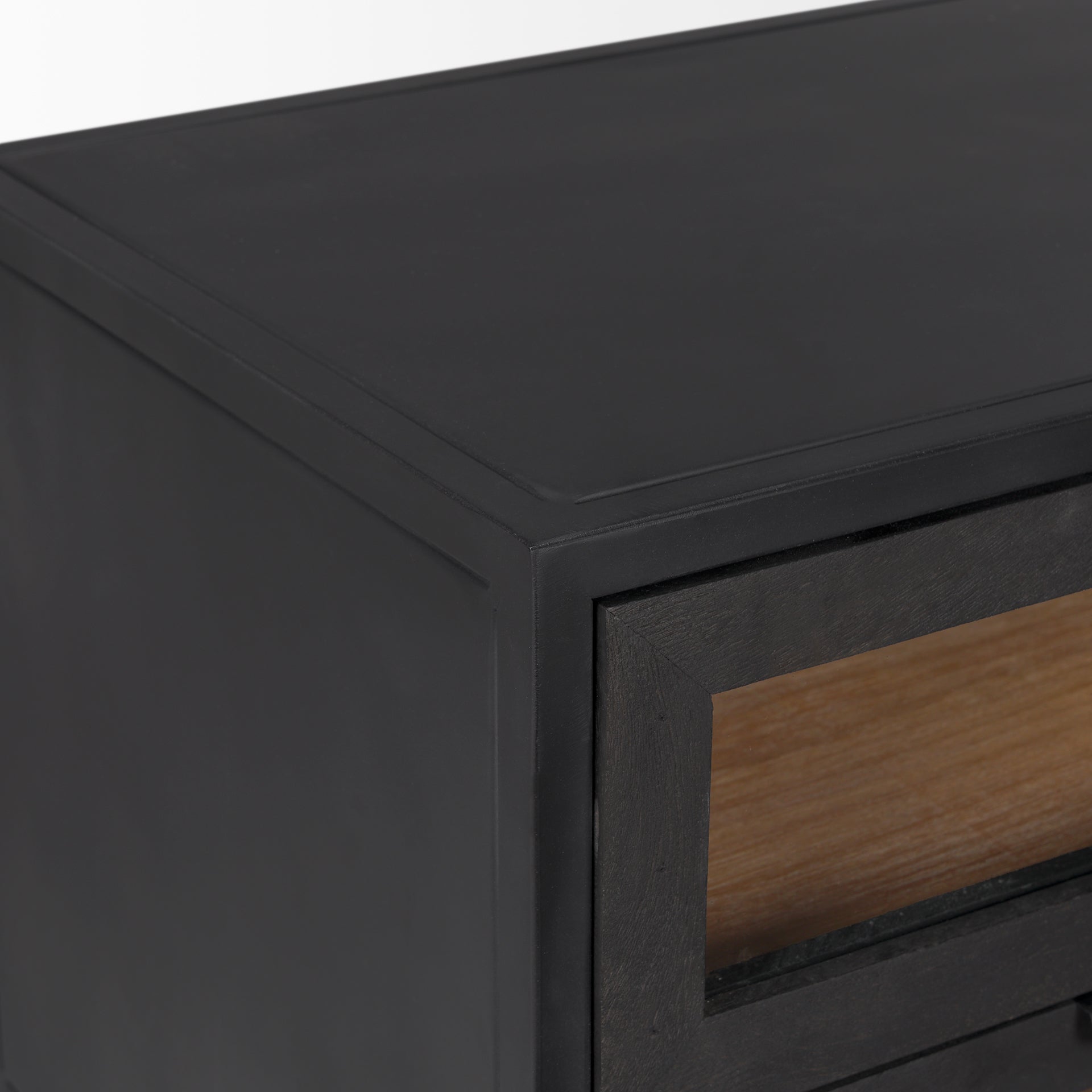 Sloan Black Wood W/Black Metal Frame Side Table - Central Designs