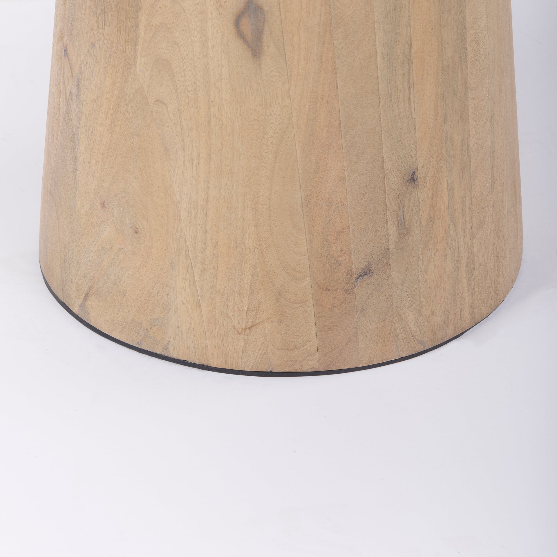 Maxwell 32" Round White Marble Tabletop w/ Blonde Wood & Black Metal Accent Pedestal Bistro Table - Central Designs