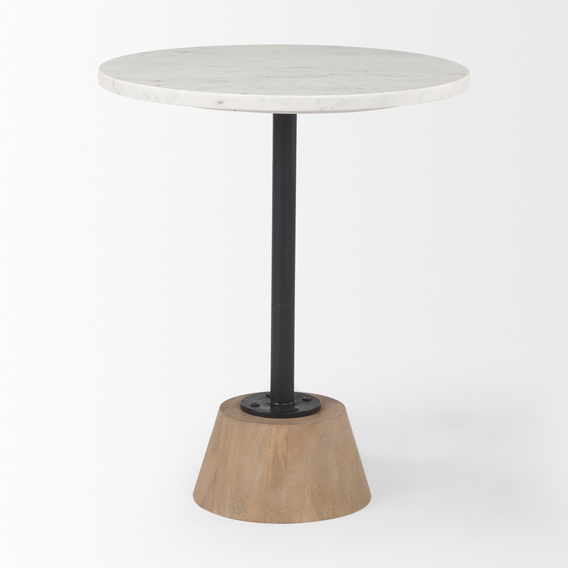 Maxwell Marble Top Pedestal End/Side Table - Central Designs