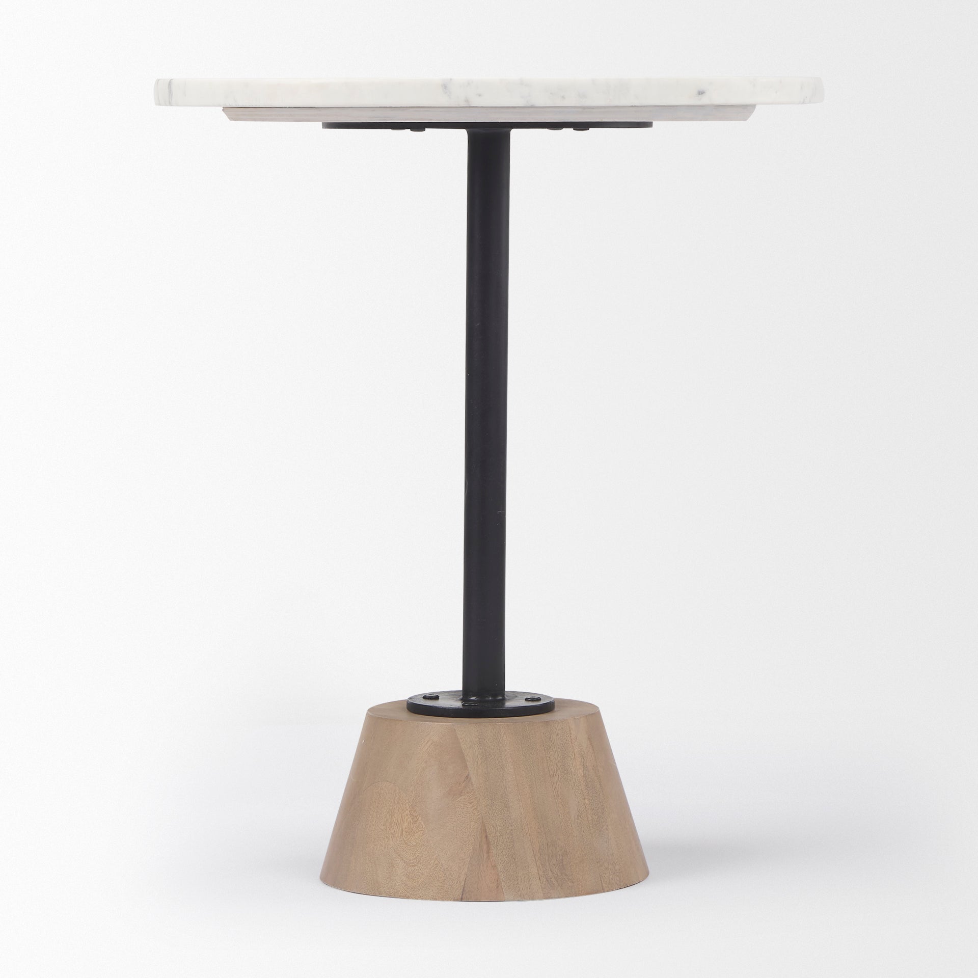 Maxwell Marble Top Pedestal End/Side Table - Central Designs