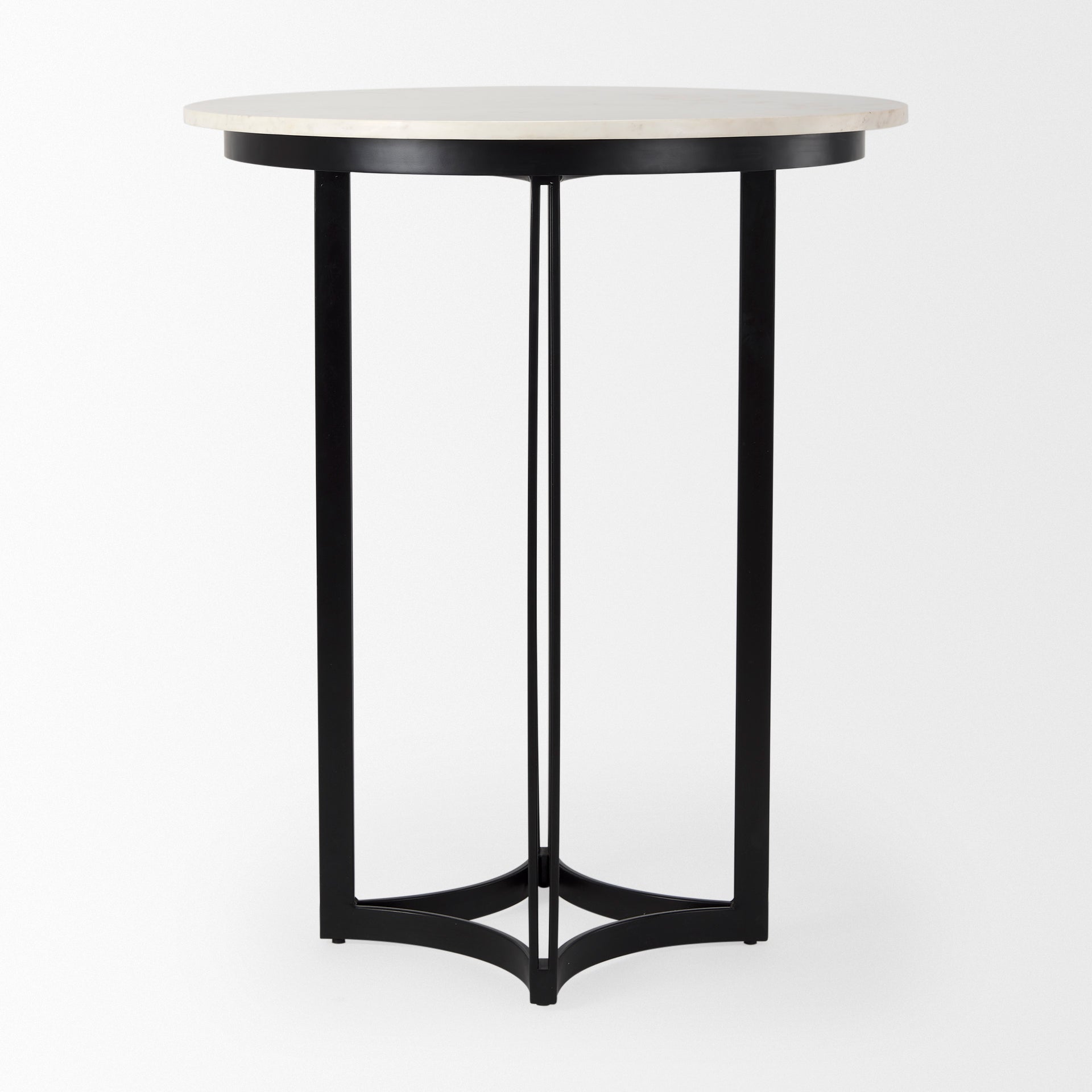 Tanner Marble & Matte Black Bistro Table - Central Designs