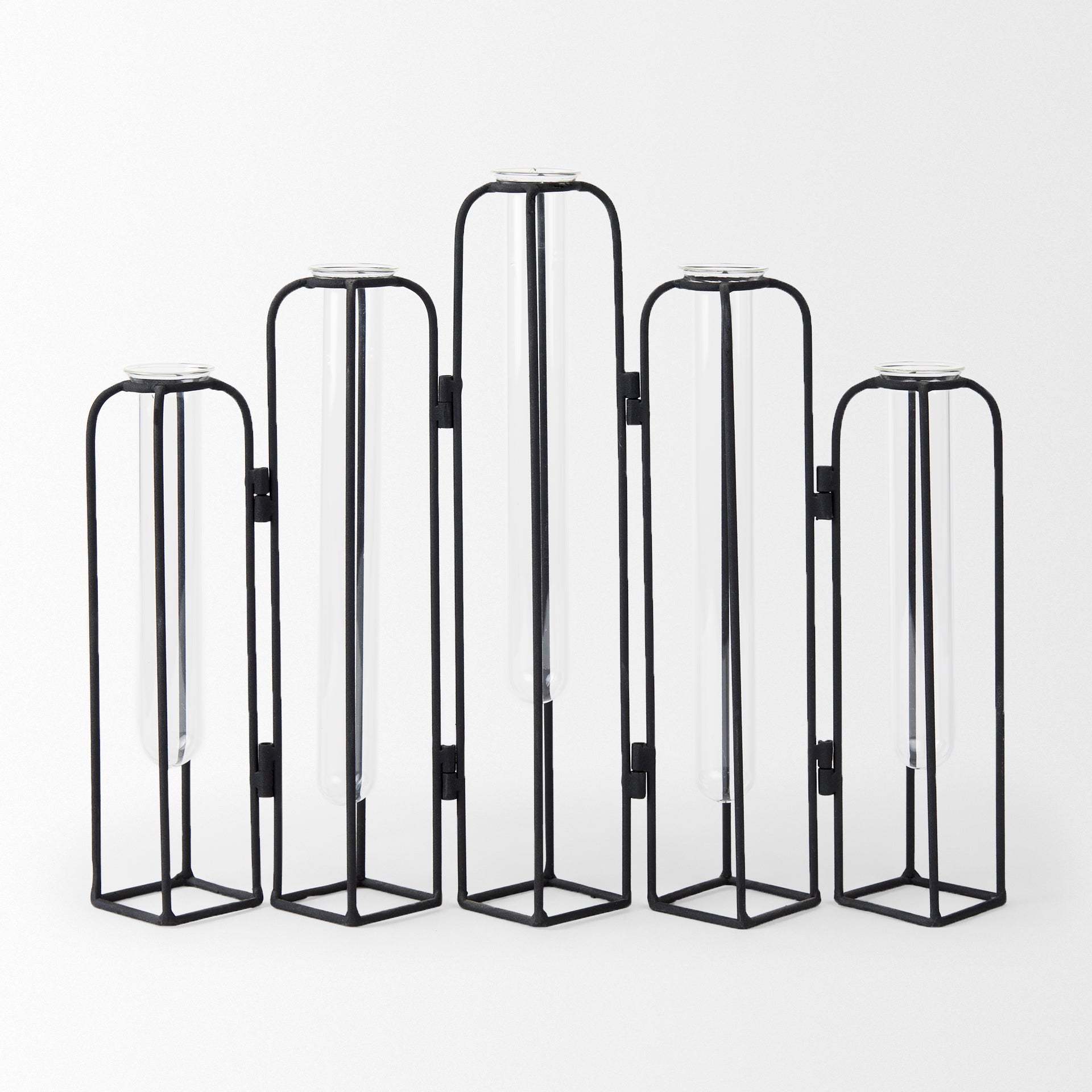 Mila 13.4L x 2.5W x 11.0H Metal and Glass Decorative Accent - Central Designs