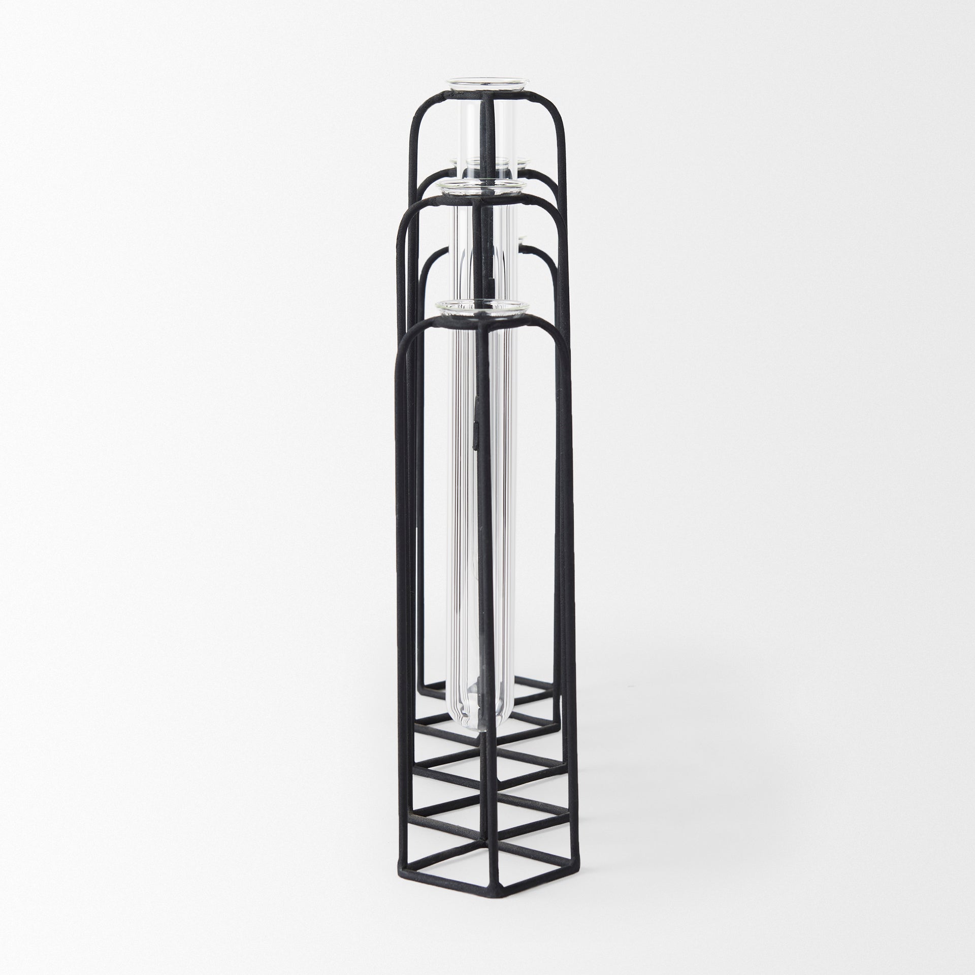 Mila 13.4L x 2.5W x 11.0H Metal and Glass Decorative Accent - Central Designs