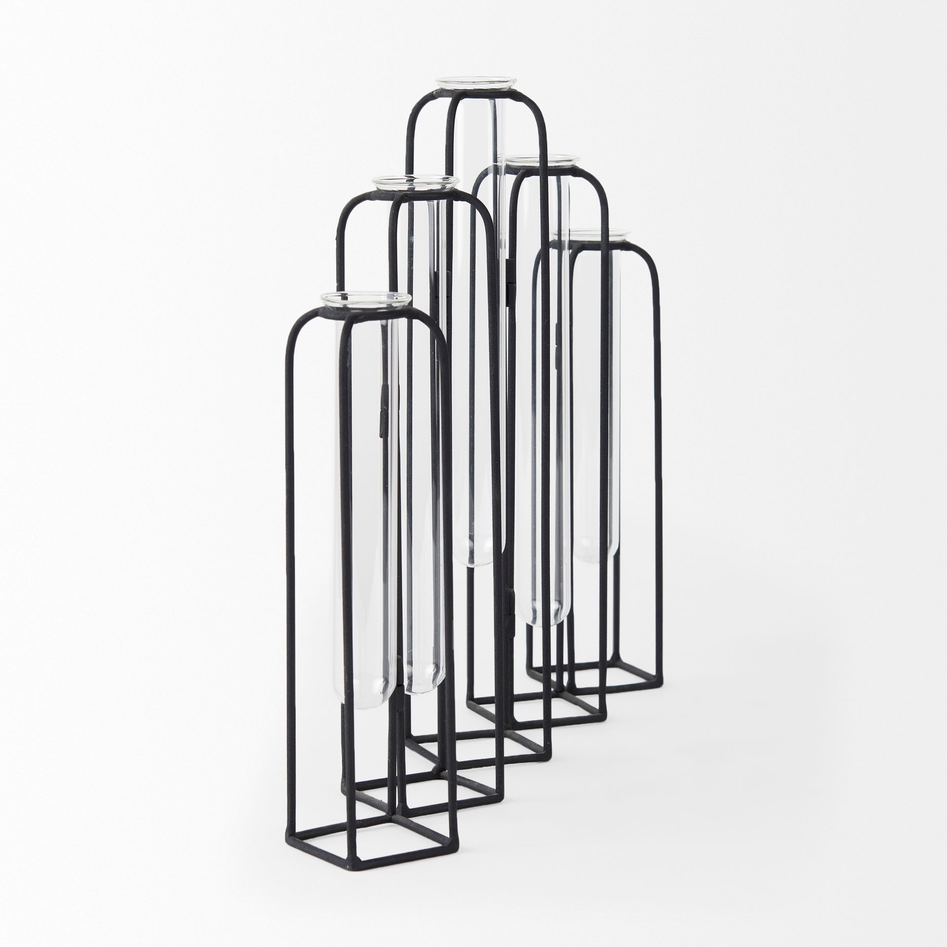 Mila 13.4L x 2.5W x 11.0H Metal and Glass Decorative Accent - Central Designs