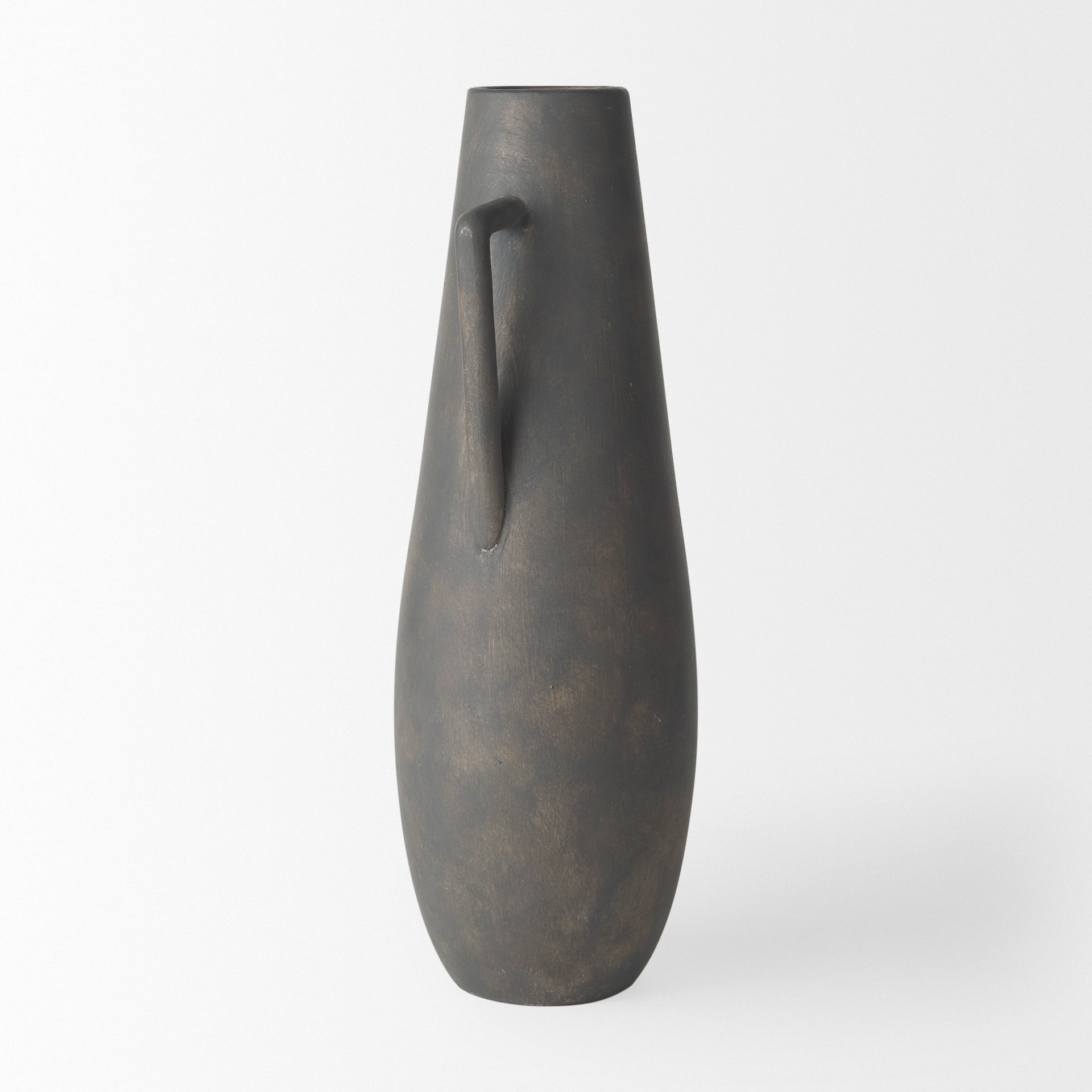 Kilian Tall Matte Brown - Gray Double Ear Vase - Central Designs