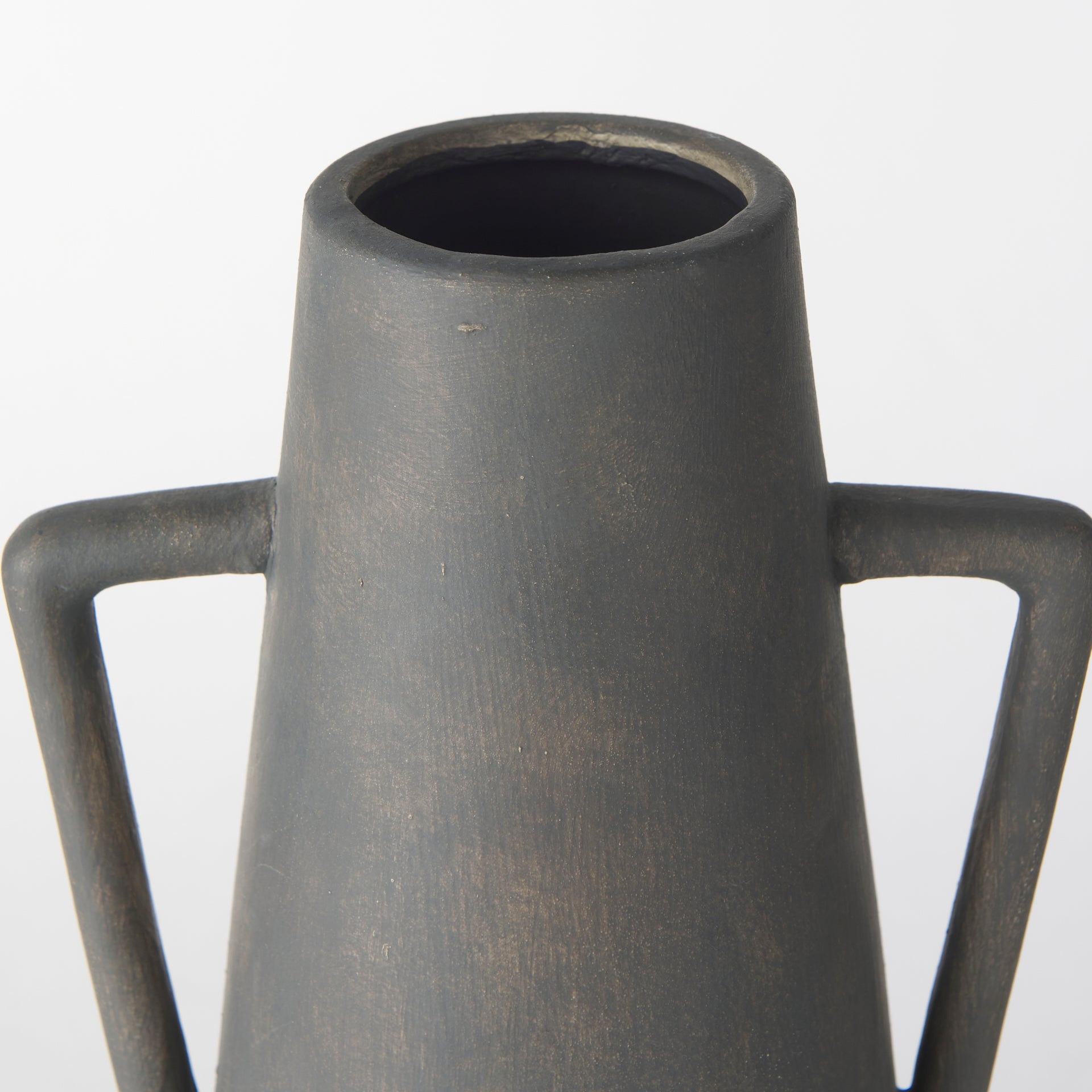 Kilian Tall Matte Brown - Gray Double Ear Vase - Central Designs