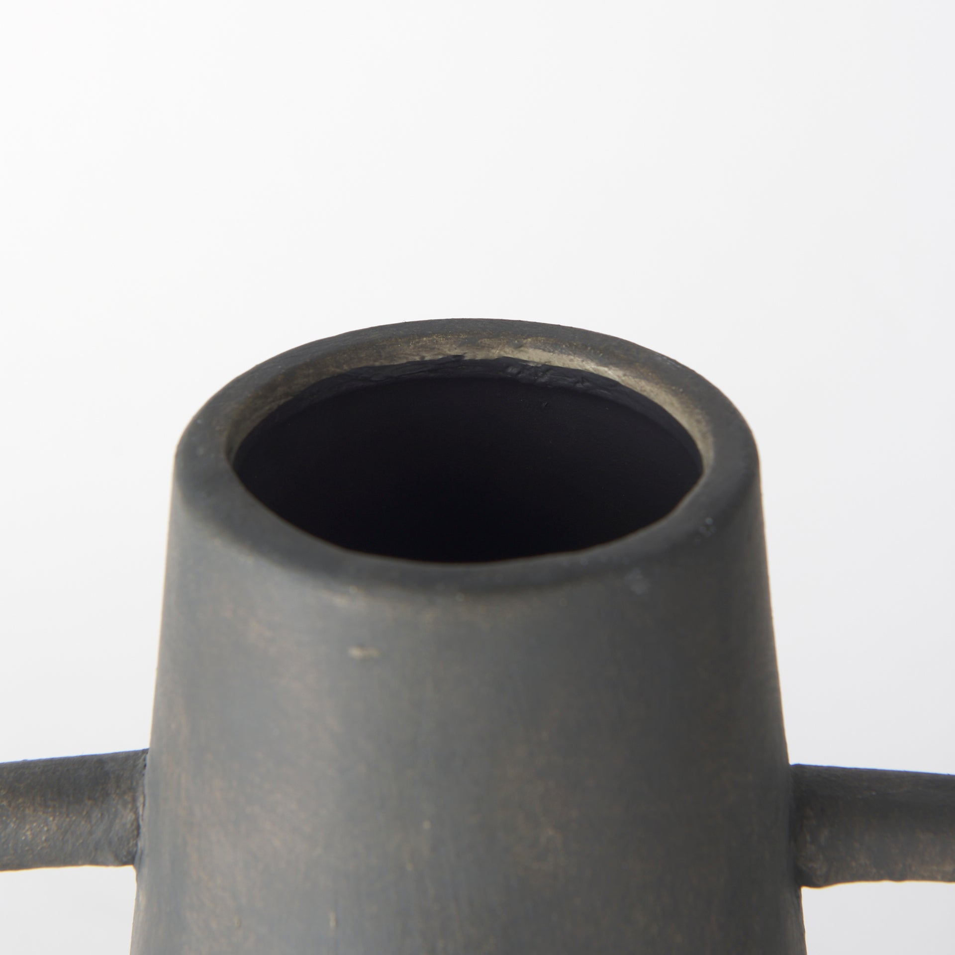 Kilian Tall Matte Brown - Gray Double Ear Vase - Central Designs