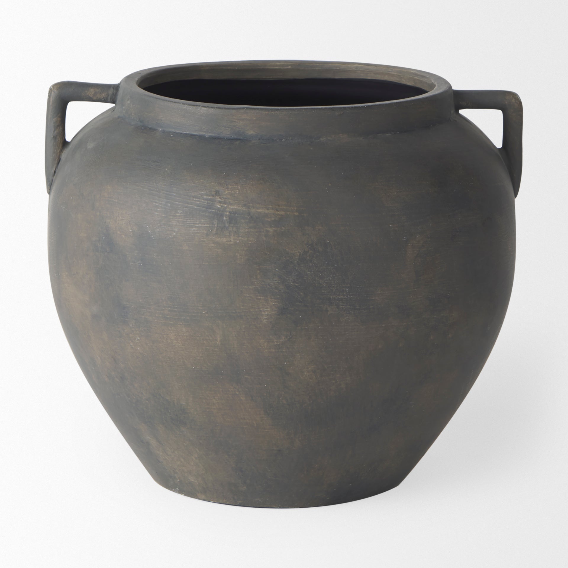 Kilian Short Brown - Gray Double Ear Vase - Central Designs