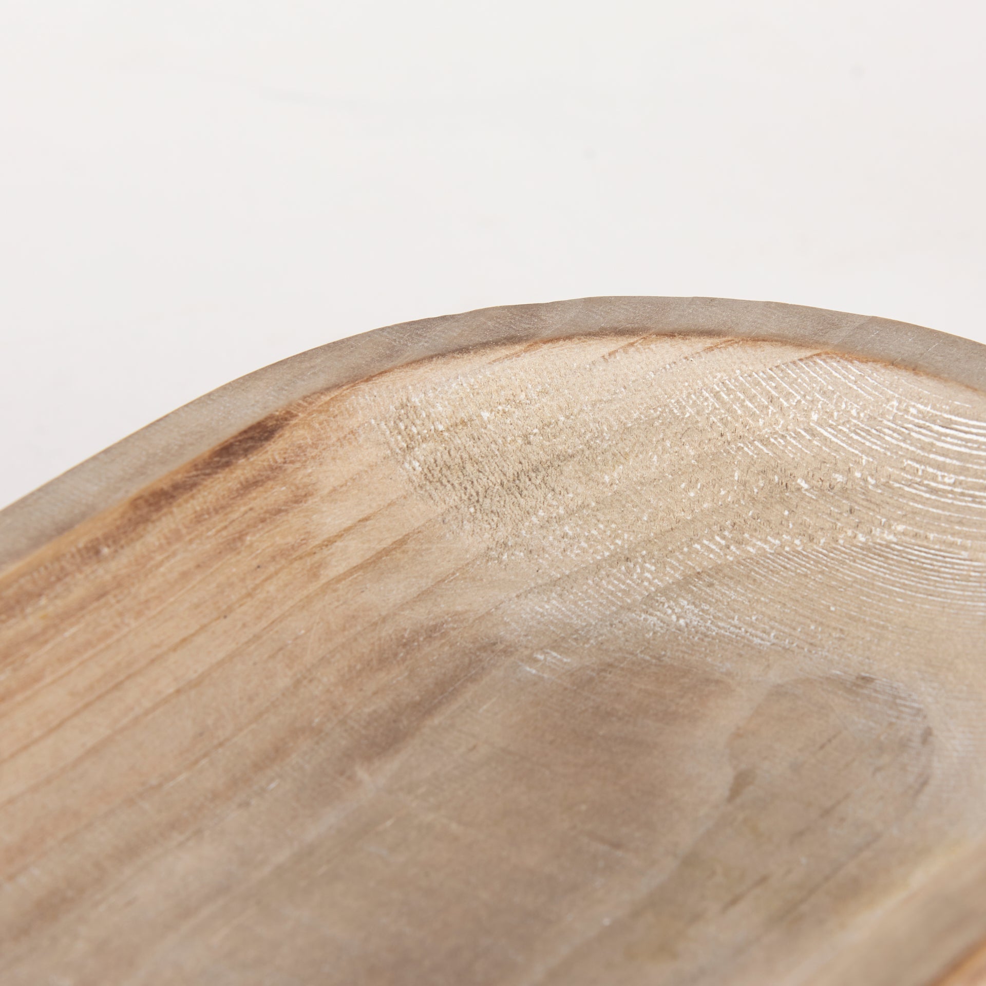 Carver Set of 2 Oblong White Washed Wood Footed Trays - Central Designs