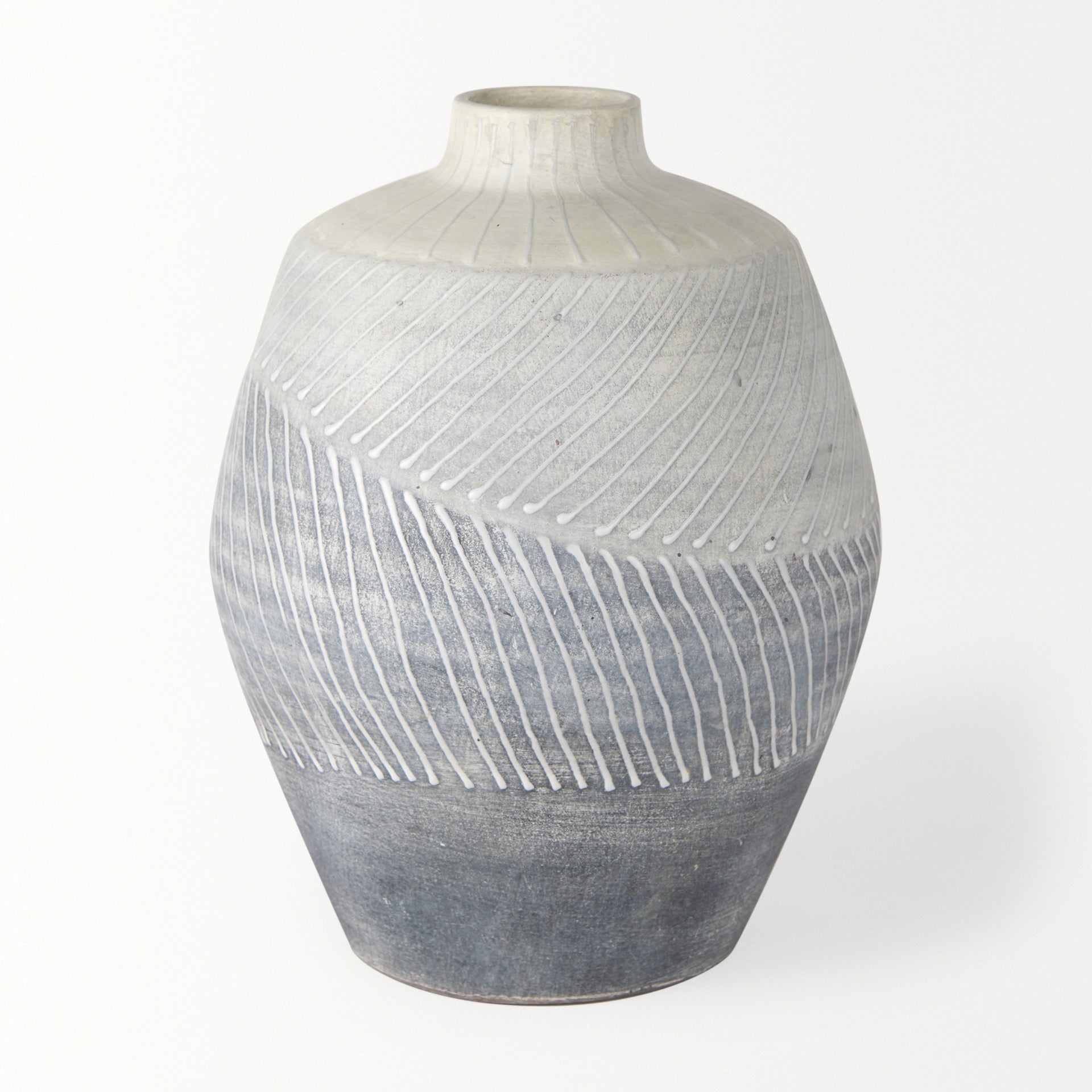 Blume 10H Off - White w/ Gray Textured Vase - Central Designs
