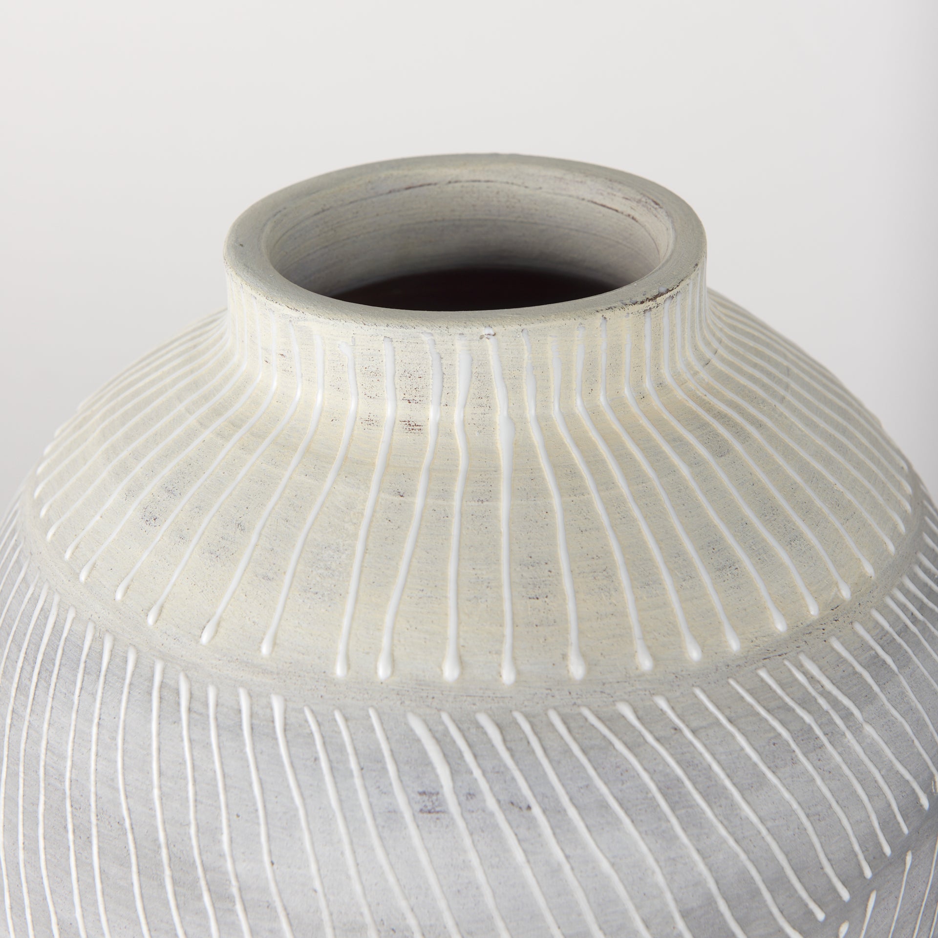 Blume 12.5H Off - White w/ Gray Textured Vase - Central Designs