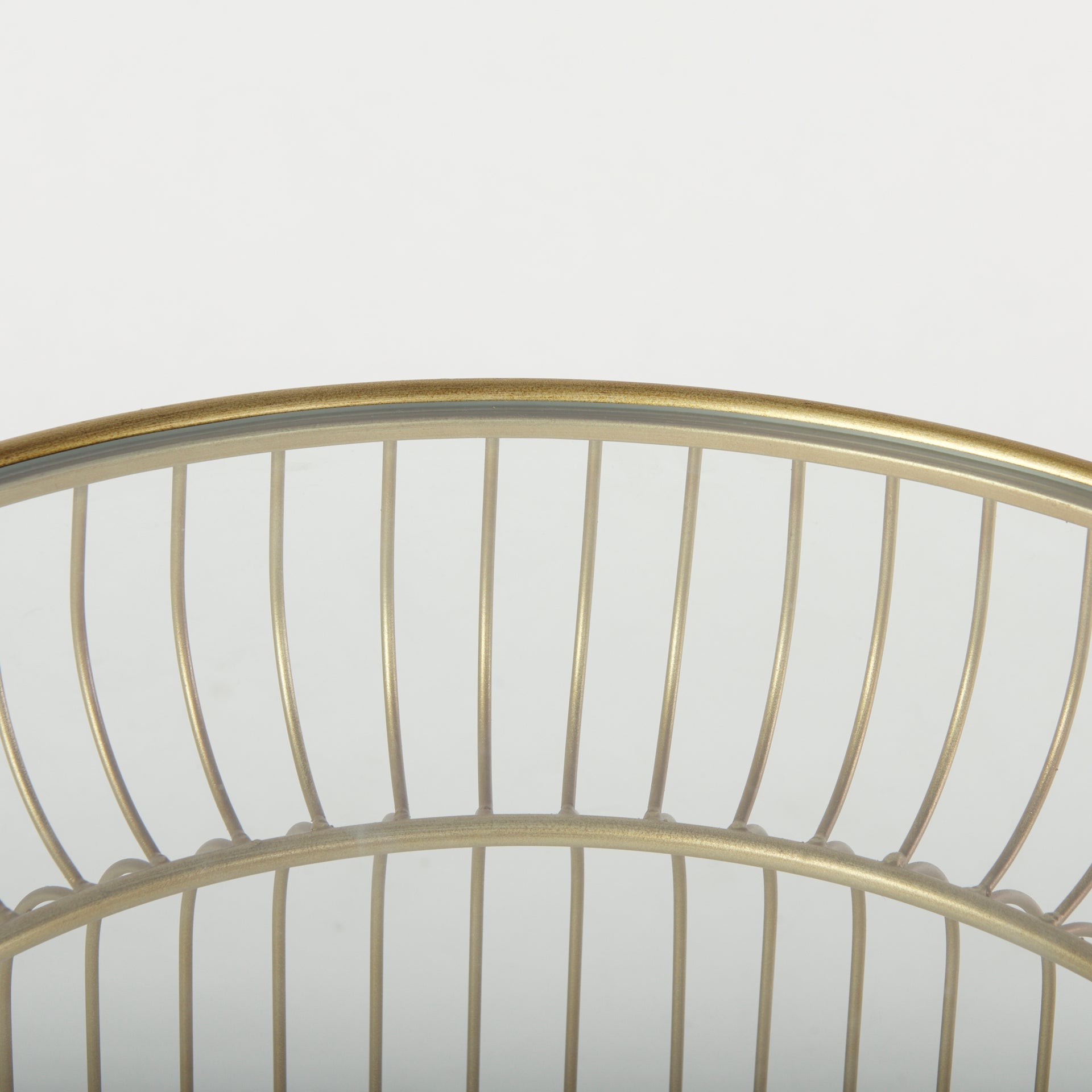 Shani Set of 2 Round, Gold Metal w/ Glass Accent Tables - Central Designs