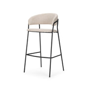 Carolyn Bar Stool w/ Oatmeal Fabric & Matte Black Metal - Central Designs