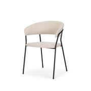 Carolyn Dining Chair w/ Oatmeal Fabric & Matte Black Metal - Central Designs