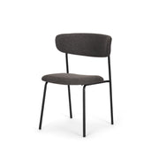 Corey Dining Chair w/ Gray Fabric & Matte Black Metal - Central Designs