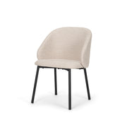 Shannon Dining Chair w/ Oatmeal Fabric & Matte Black Metal - Central Designs