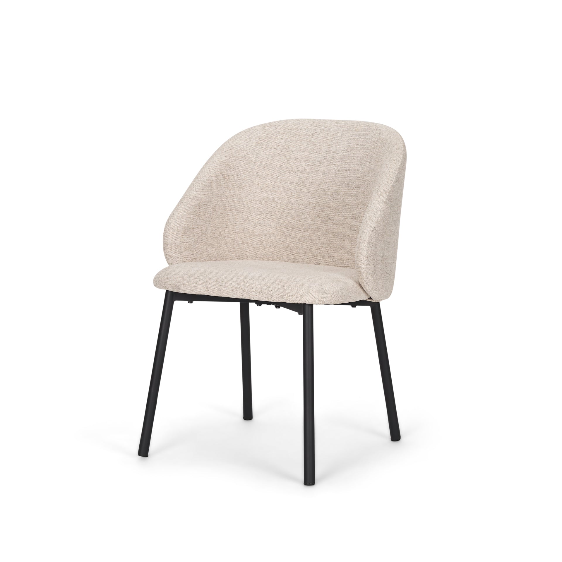 Shannon Dining Chair w/ Oatmeal Fabric & Matte Black Metal - Central Designs