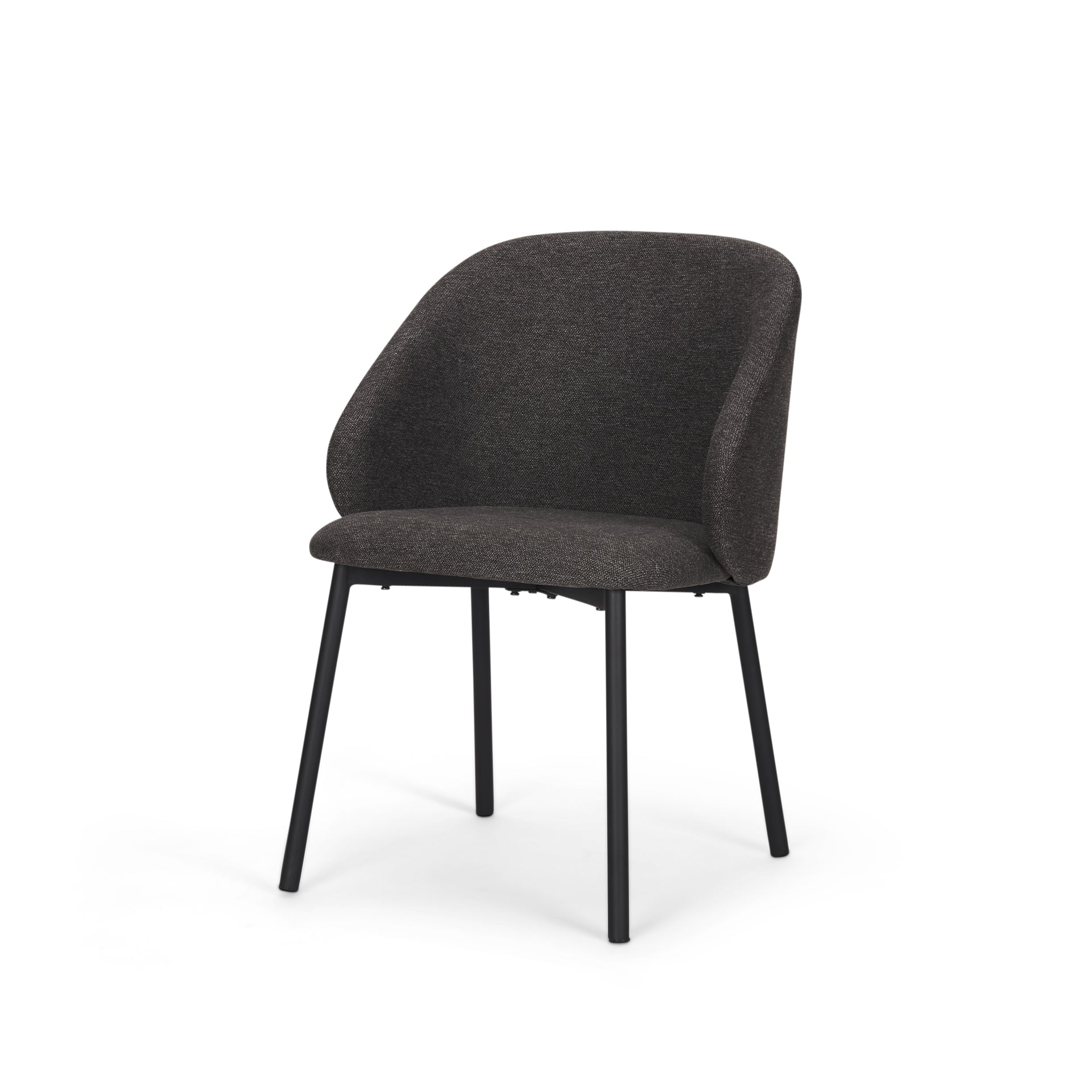 Shannon Dining Chair w/ Gray Fabric & Matte Black Metal - Central Designs