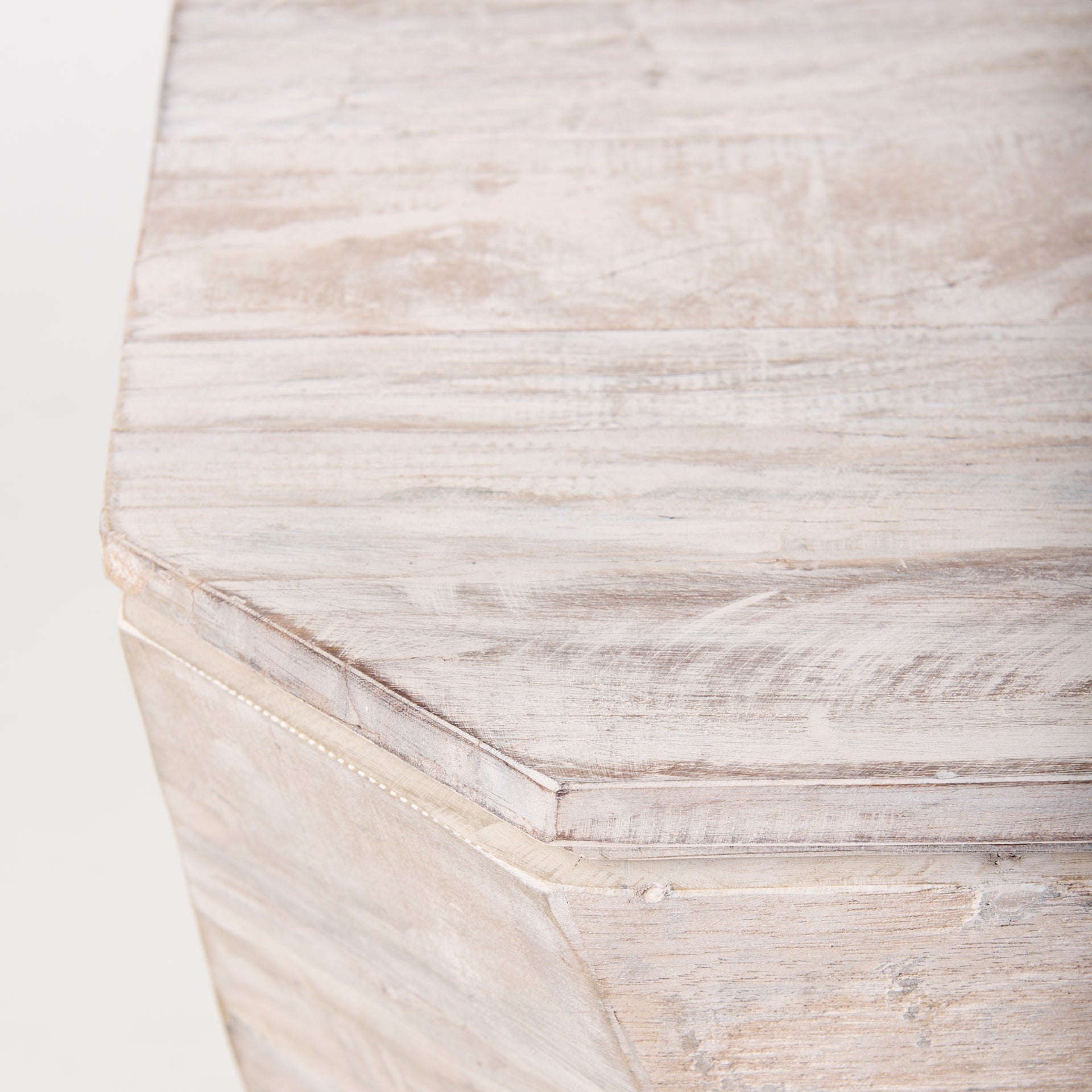 Esagono Octagonal Reclaimed Wood End/Side Table w/ Storage - Central Designs