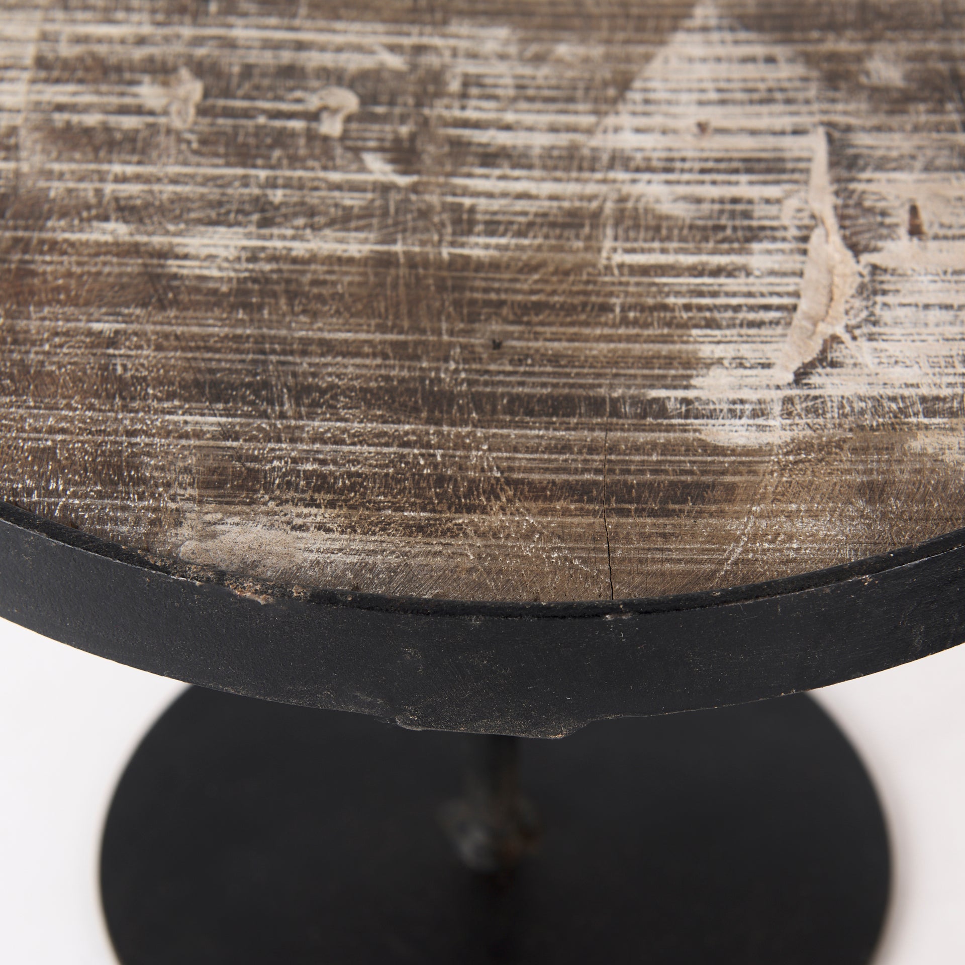 Lorenz (Set of 3) Light Brown Wood W/ Black Metal Base Round Decorative Display Stands - Central Designs