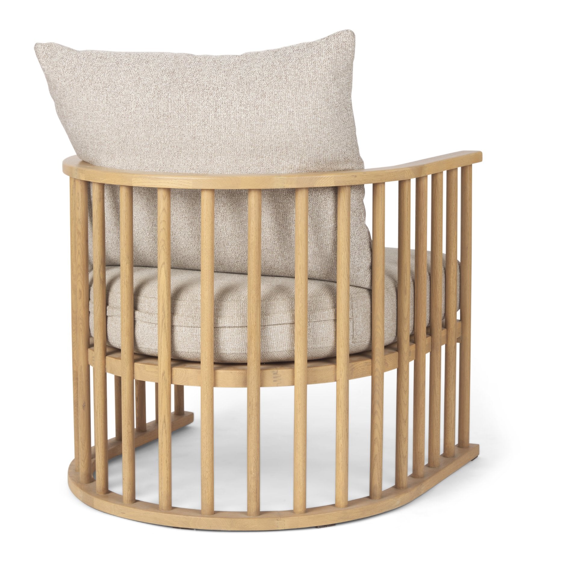 Kopari Beige Fabric W/Light Brown Wood Accent Chair - Central Designs