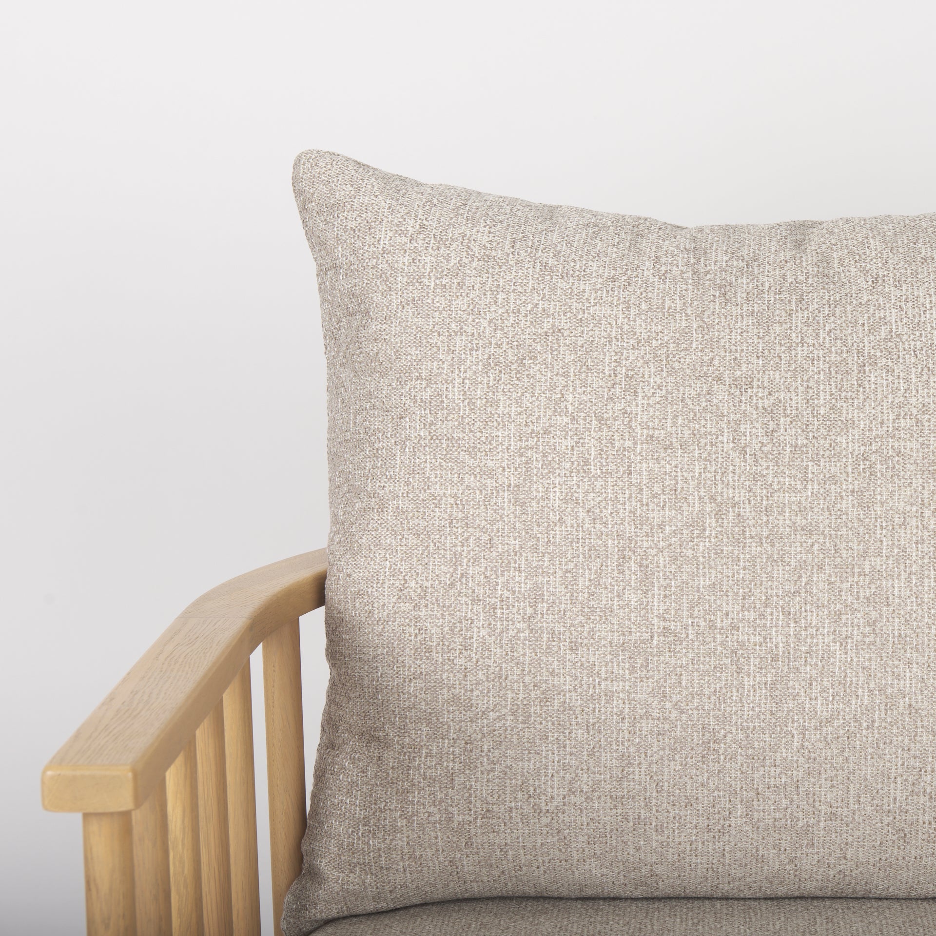 Kopari Beige Fabric W/Light Brown Wood Accent Chair - Central Designs