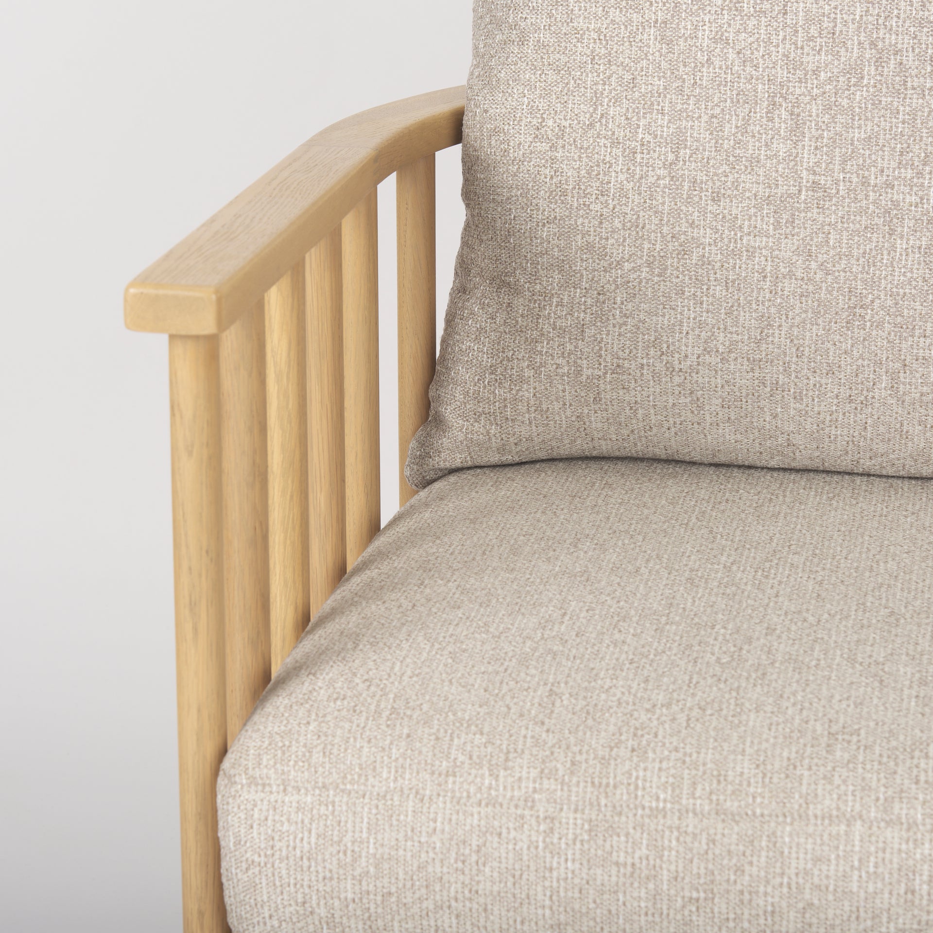 Kopari Beige Fabric W/Light Brown Wood Accent Chair - Central Designs