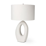 Tao 20.0L x 20.0W x 33.0H Cream Base W/White Shade Table Lamp - Central Designs