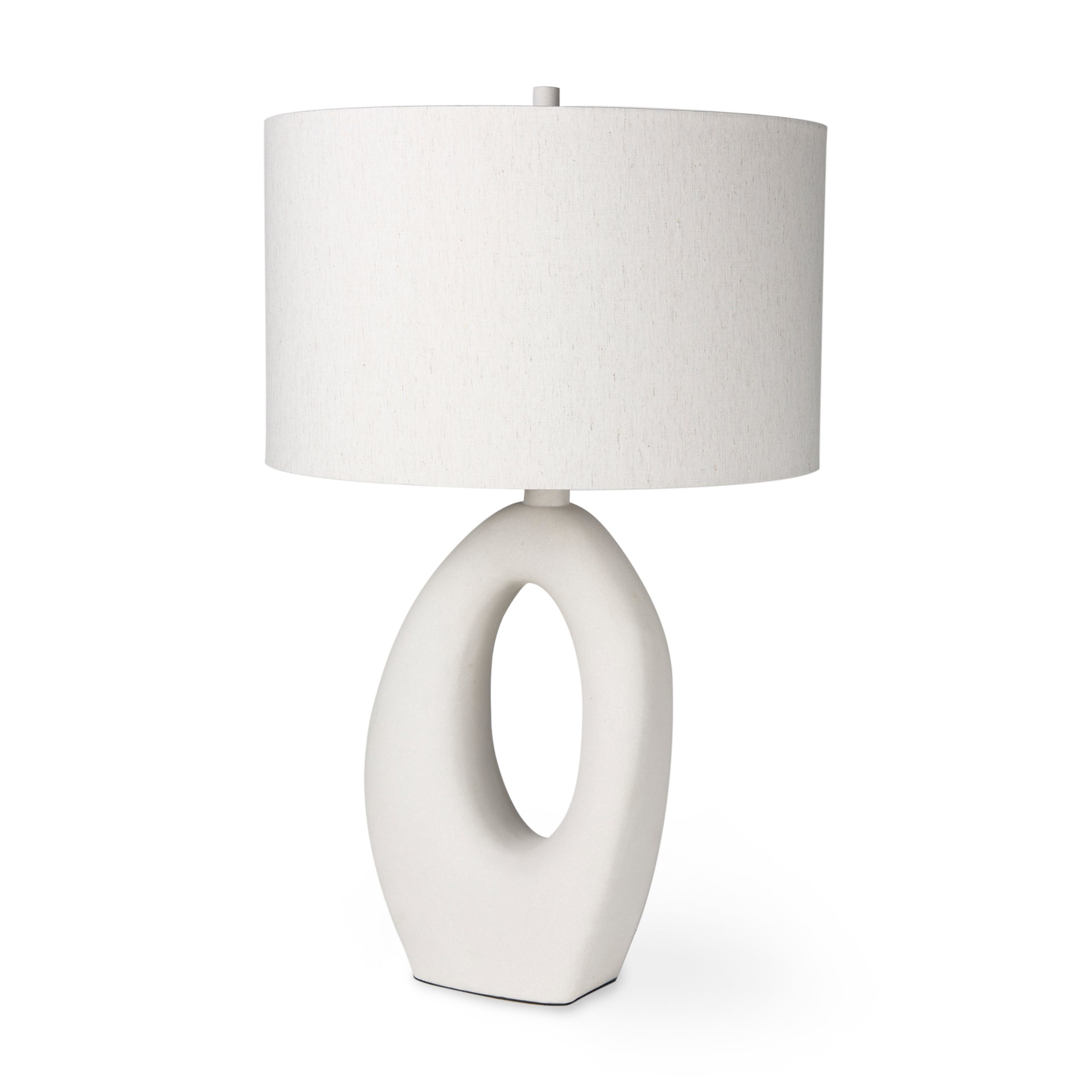 Tao 20.0L x 20.0W x 33.0H Cream Base W/White Shade Table Lamp - Central Designs