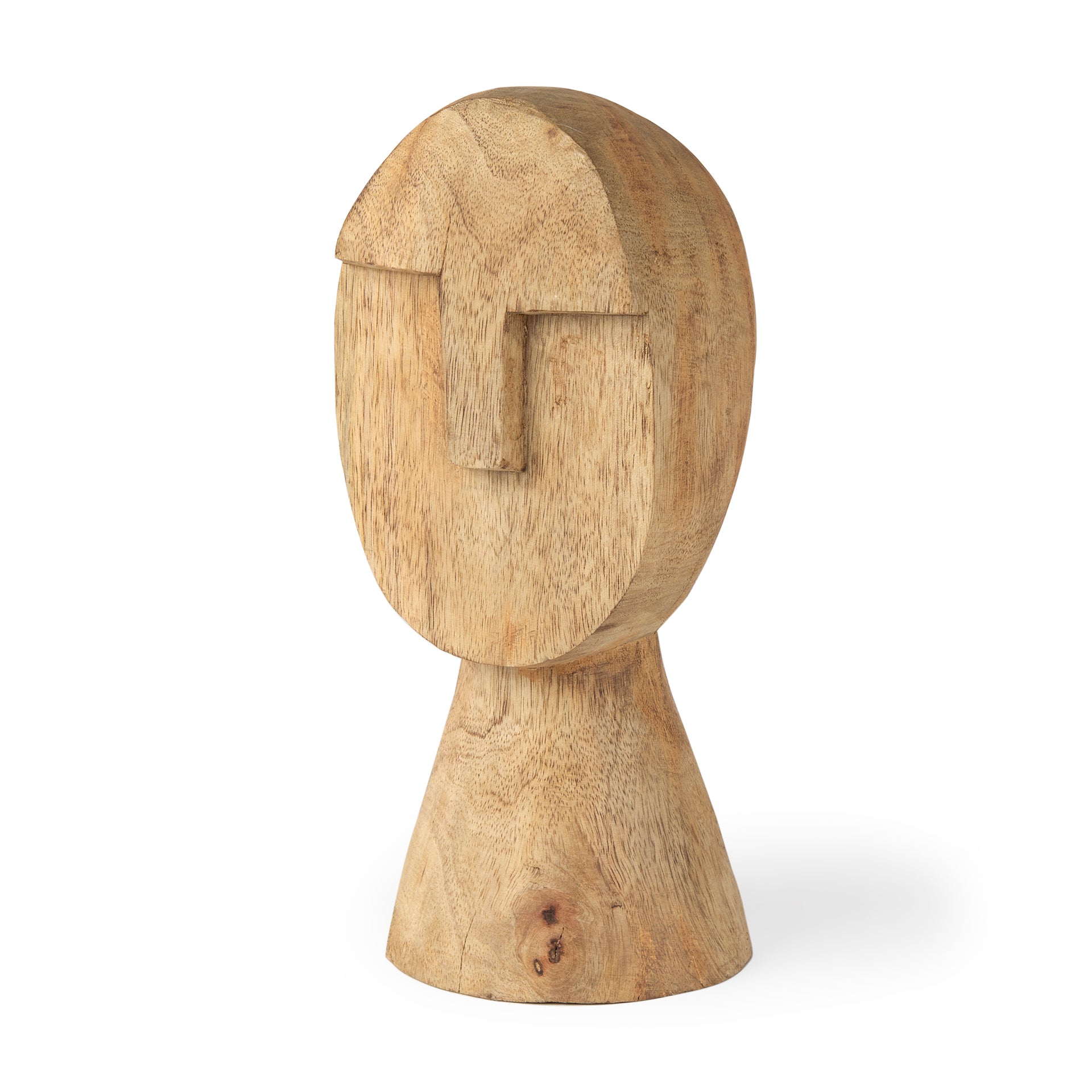 Ivan Medium Wooden Head Sculpture - Central Designs