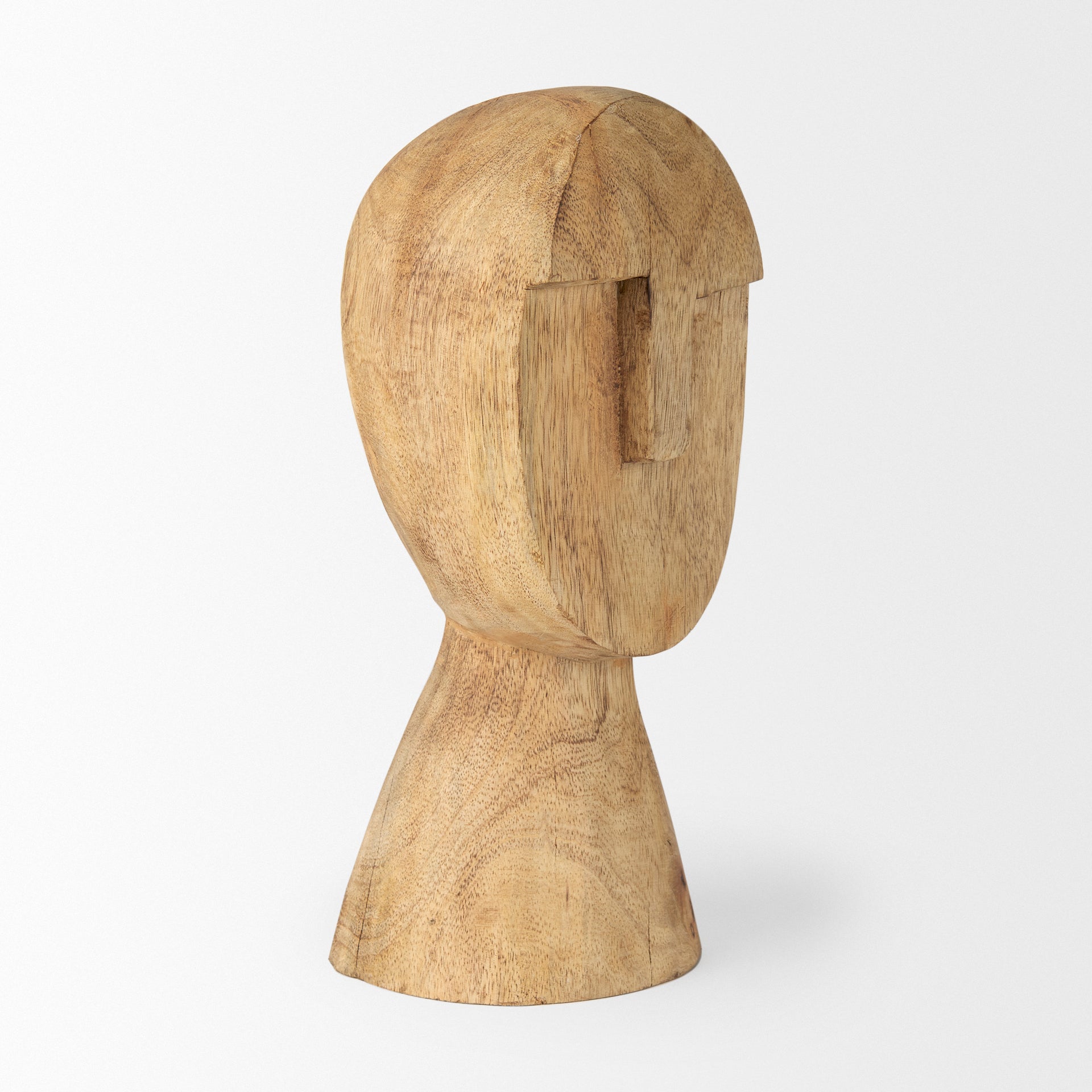 Ivan Medium Wooden Head Sculpture - Central Designs
