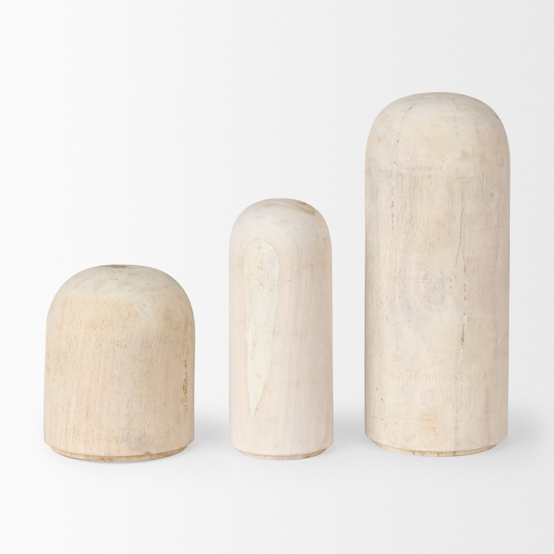 Knox Tall White - Wash Wood Decorative Object - Central Designs