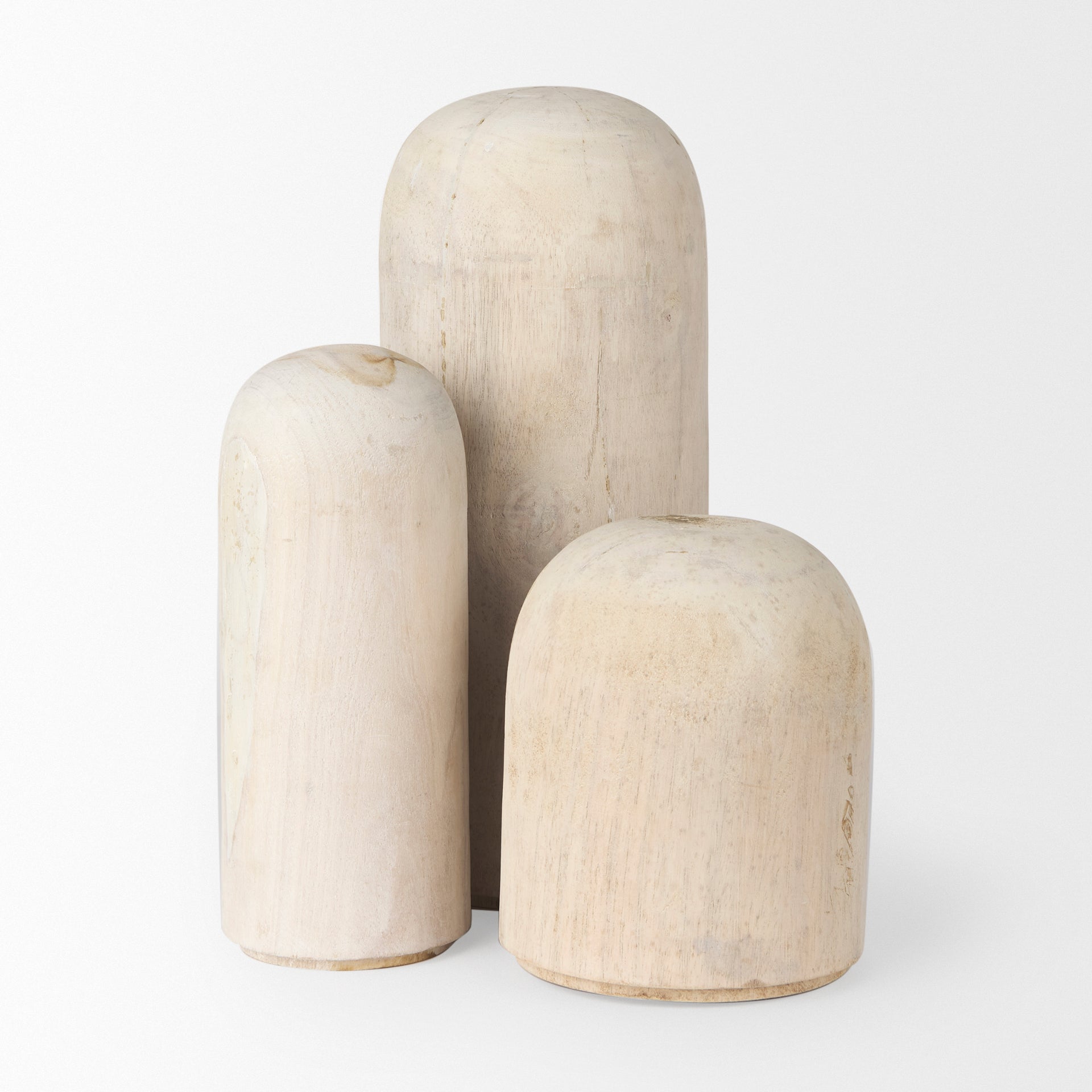 Knox Tall White - Wash Wood Decorative Object - Central Designs
