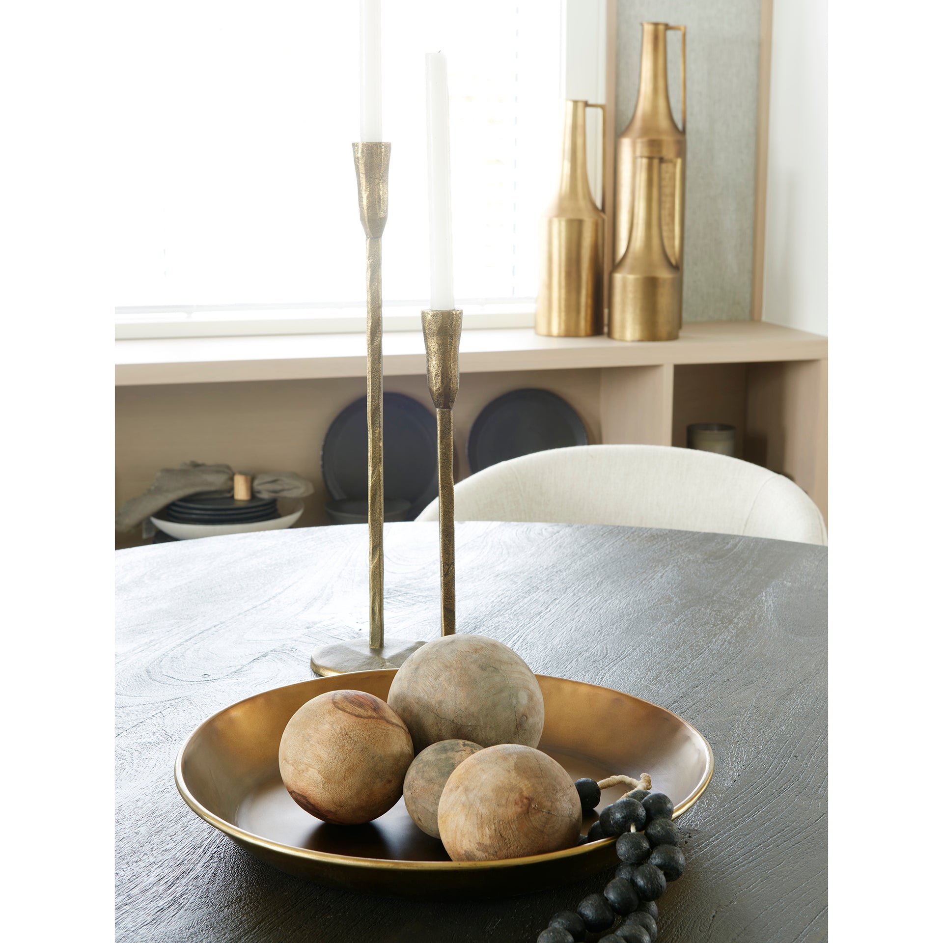 Carrick (Set of 3) Natural Wood Decorative Spheres - Central Designs