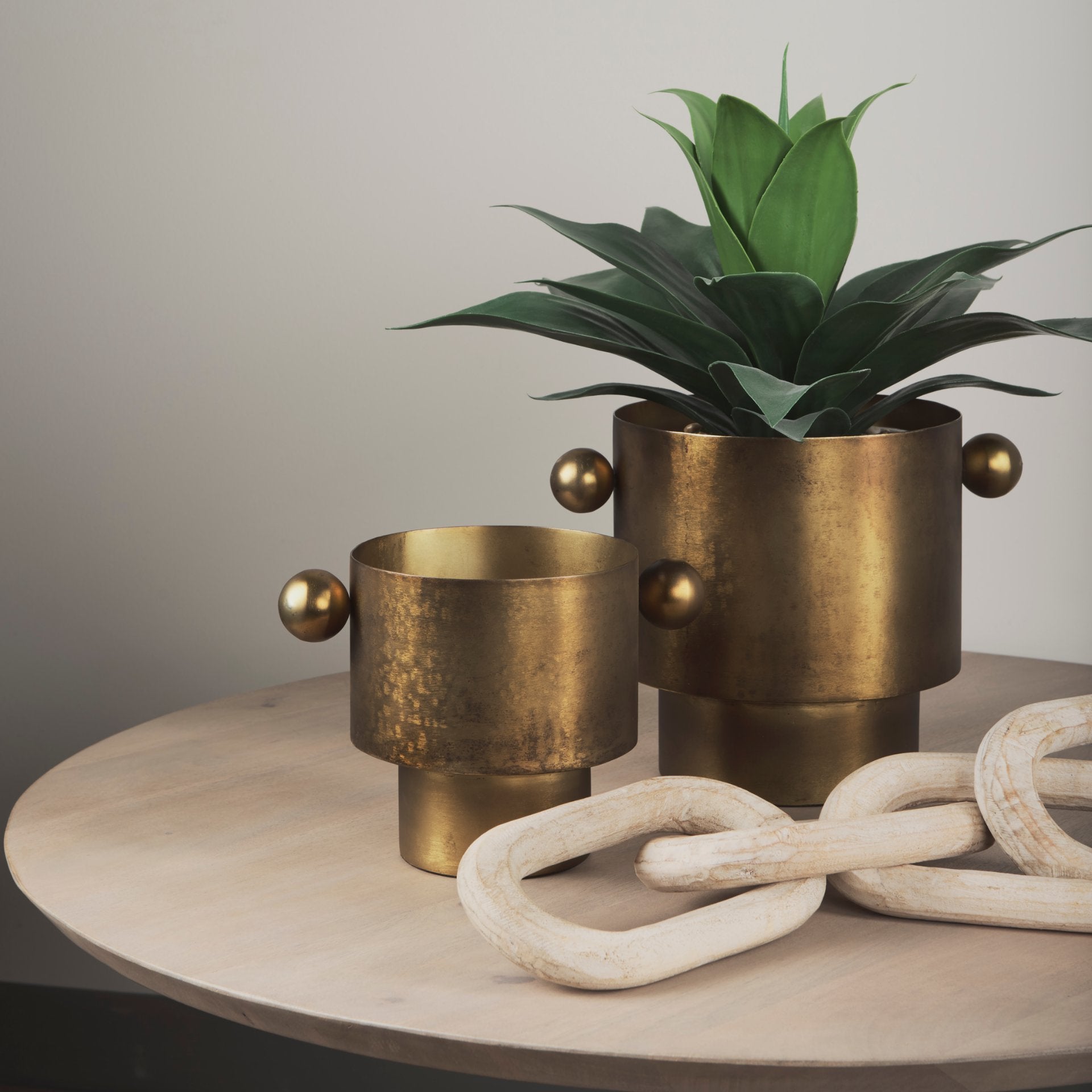 Juno 6.5H Medium Gold Iron Medium Vase - Central Designs
