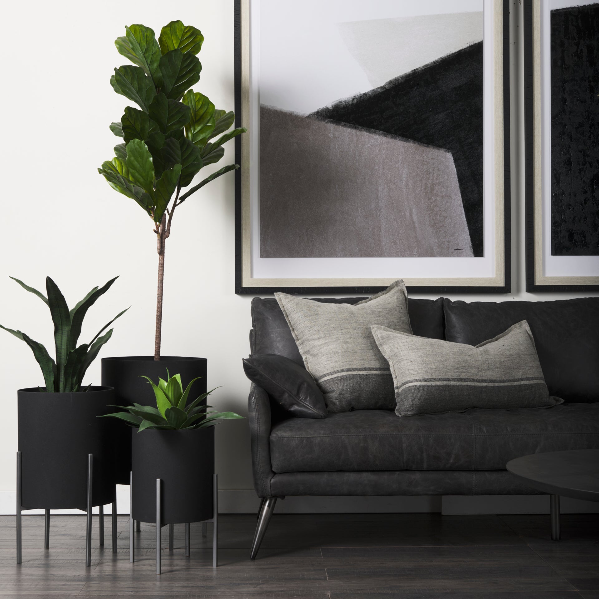 Claypoole (Set of 3) Black Plant Stands - Central Designs