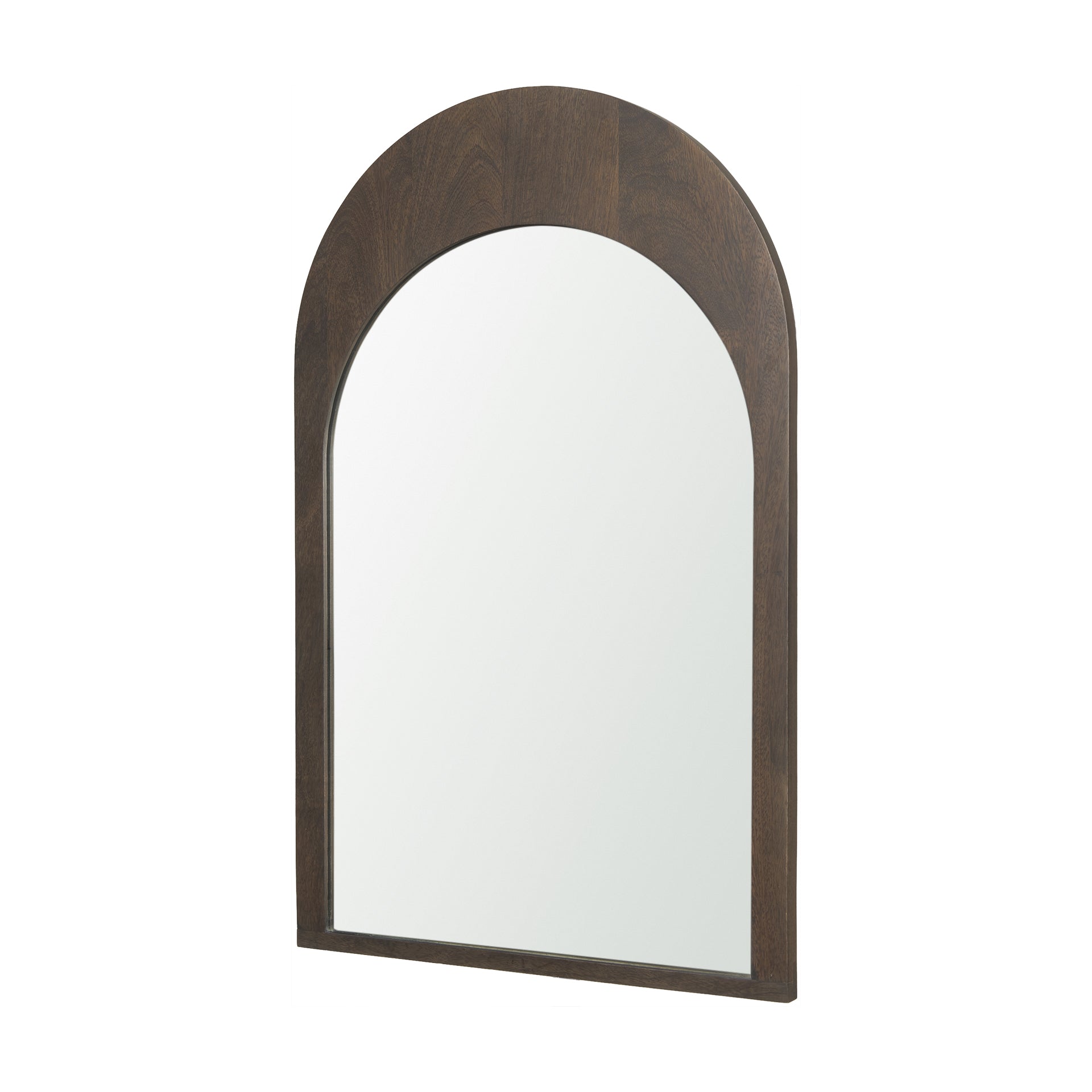 Celeste Dark Brown Wood Arched Mirror - Central Designs