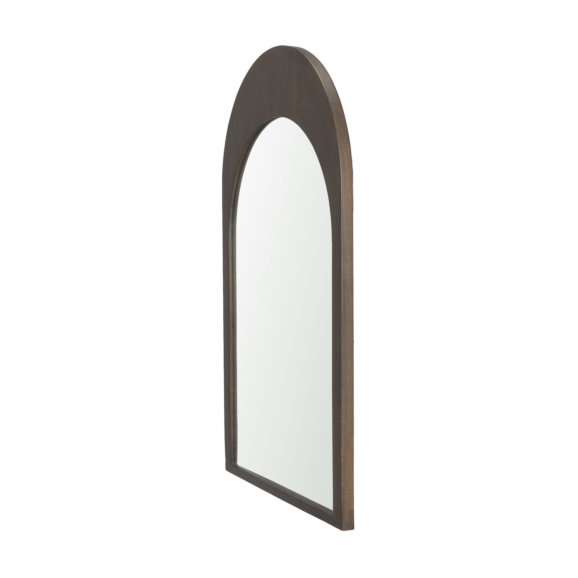 Celeste Dark Brown Wood Arched Mirror - Central Designs